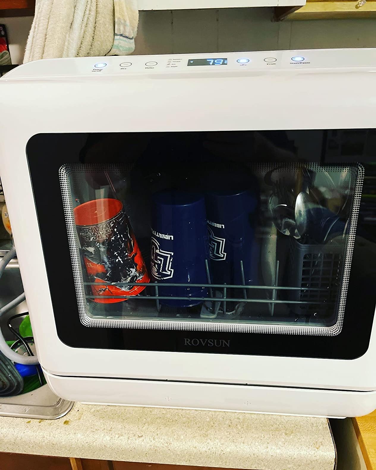 42/mo Finance ROVSUN Portable Countertop Dishwasher, Mini Dishwasher