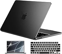Vista 16 de EooCoo Funda compatible con MacBook Air de 15 pulgadas M5 2026 2025-2023 Release M4 M3 M2 modelo A3448 A3241 A3114 A2941, carcasa rígida de negro