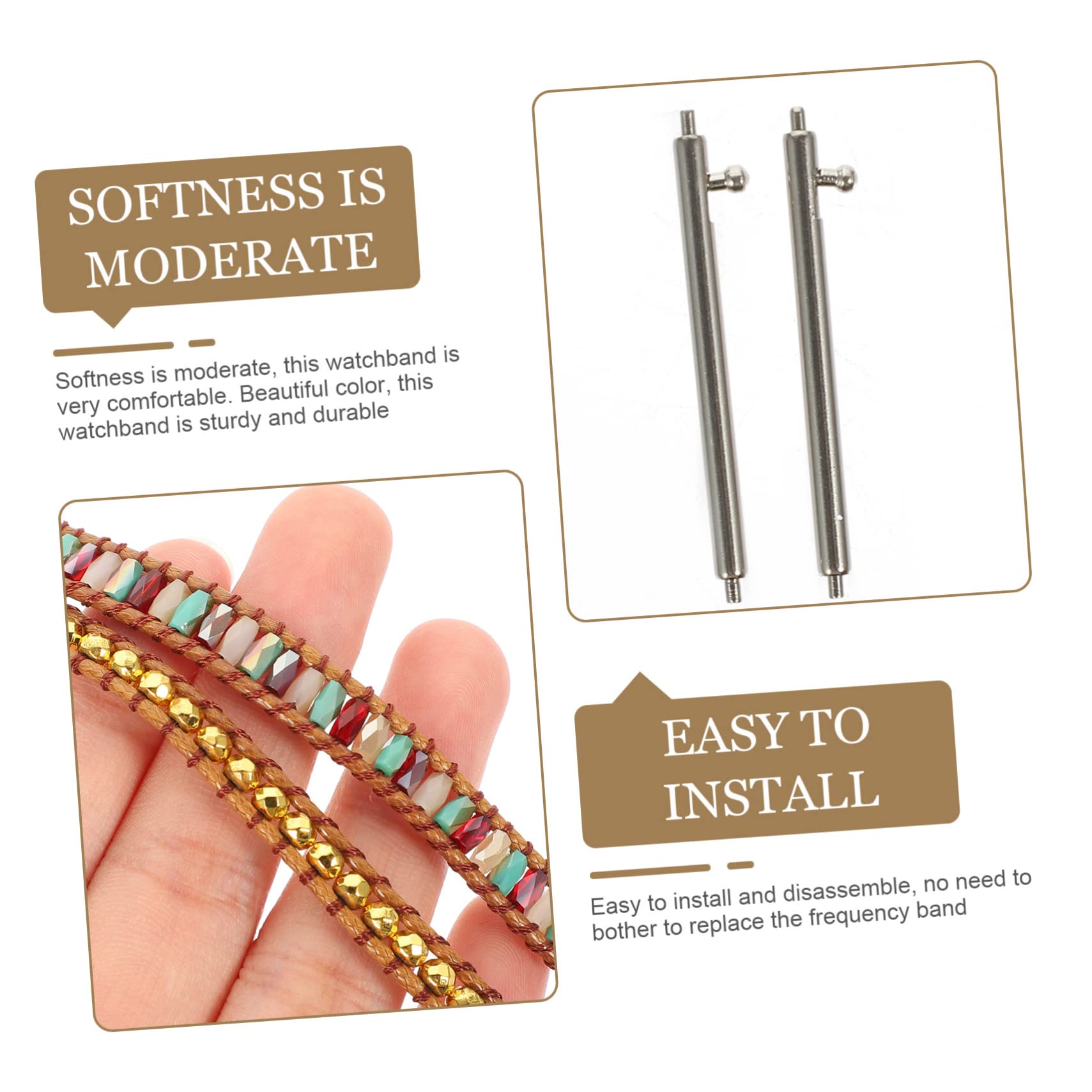 DOITOOL Lot De 5 Bracelets De Montre Décoratifs En Pierre Tissée Pour Montre Connectée Légers Confortables Et Faciles À Installer