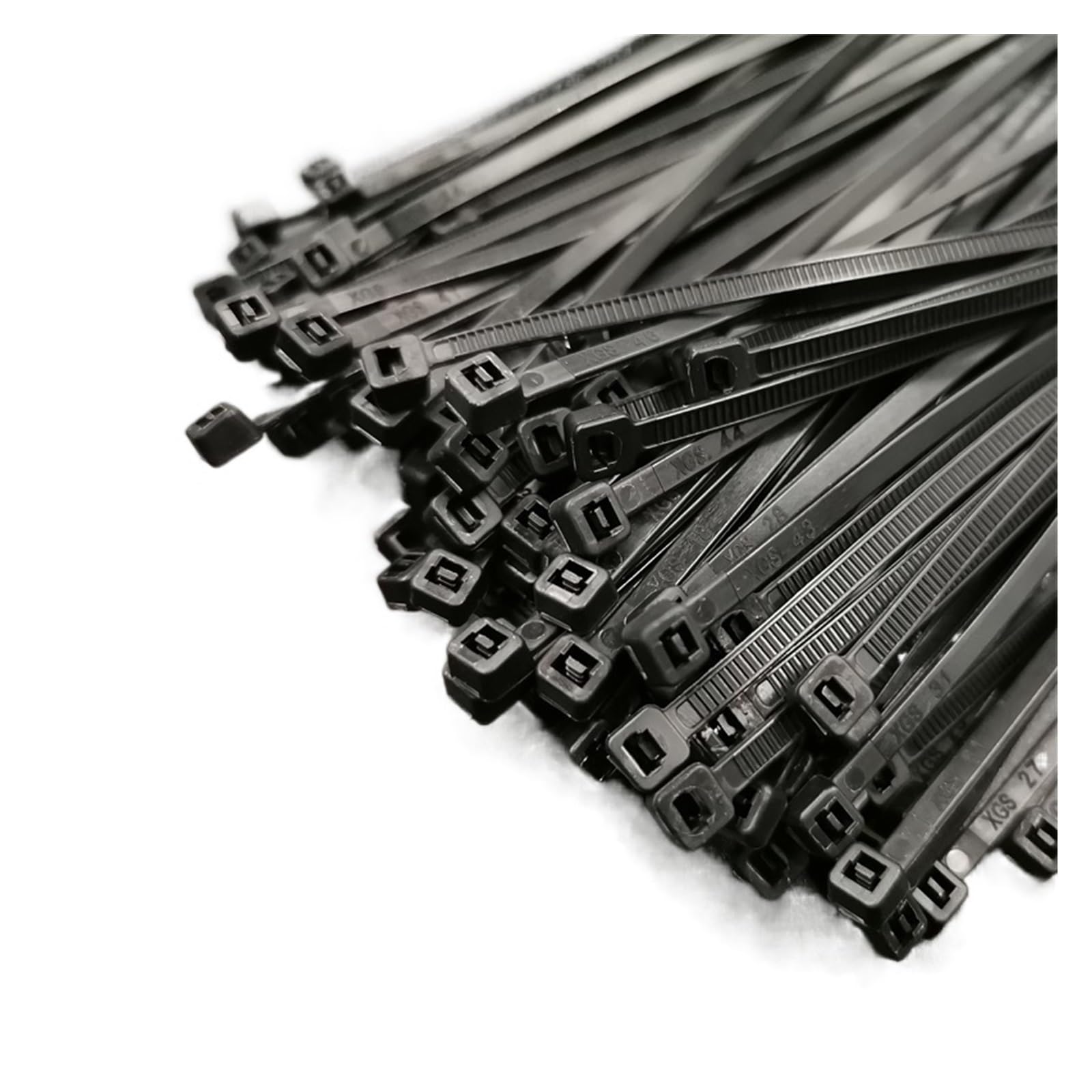 SePkus 100 Stück/Packung, 3 x 150, Breite 2,5 mm, Weiß, Schwarz, Orange, Rot, Blau, Grün, selbstsichernde Kunststoff-Nylon-Kabelbinder (Farbe: Rot, Größe: 3 x 150) (Schwarz 3 x 150)