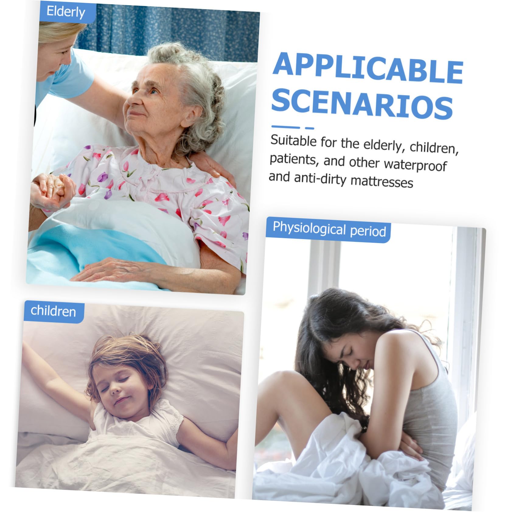 2 Uds Colchón Impermeable A Prueba De Orina para Bebés Lavable Paciente Menstruación Paciente Esterilla De Absorción Rápida Protector De Algodón para Mascotas para Niños