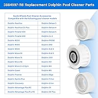 Vista 4 de Piezas de repuesto robóticas automáticas para limpiador de piscinas, ruedas guía paquete de 4 con 2 engranajes de polea 3884997-R6 para Maytronics