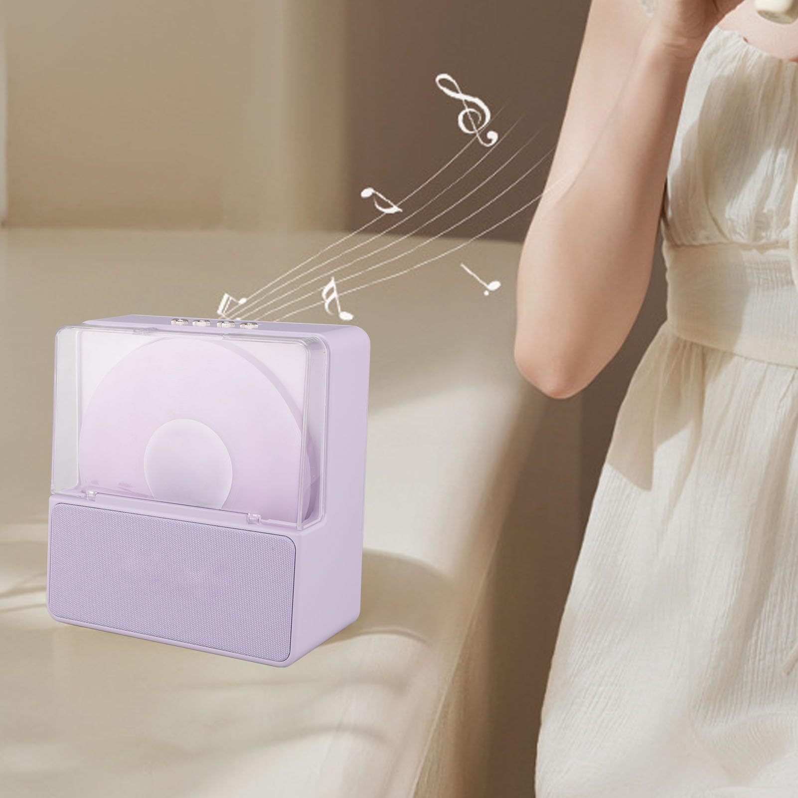 Cocoarm 2 in 1 Retro Bluetooth Speaker Night Light, 2000mah (PURPLE)