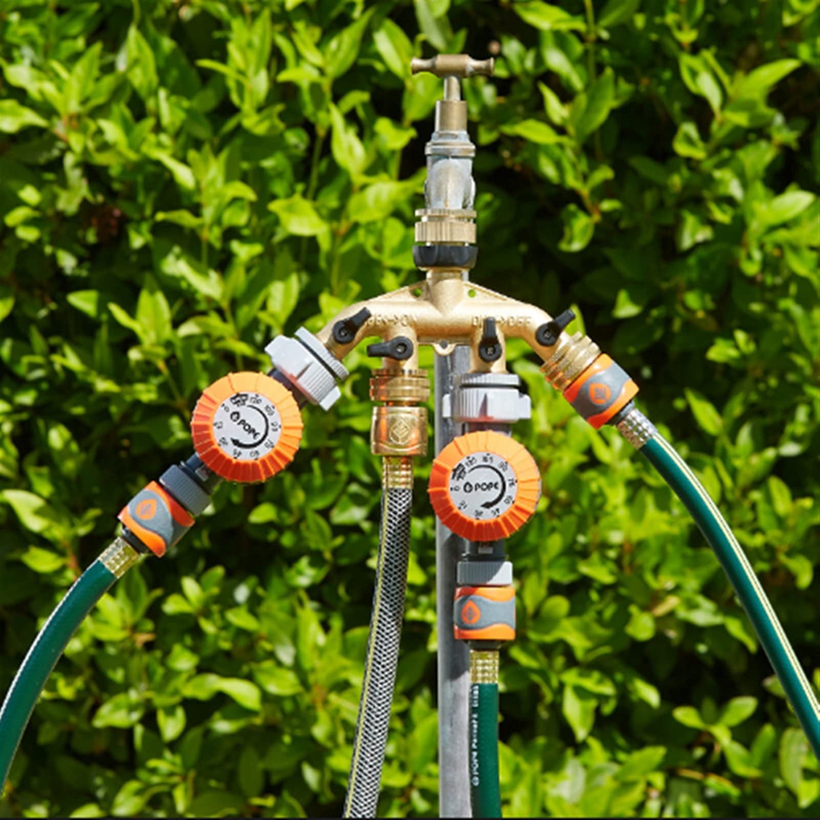 Lnanqing-schlauchverbinder messing 4 Wege Messing-Tap-Adapter Schlauchventil-Verteiler-Schlauch-Splitter-TAP-Adapter Schlauch-End-Armaturen vier Kanal, 1pc, Anschluss für Gartenschlauch ( Color : C )