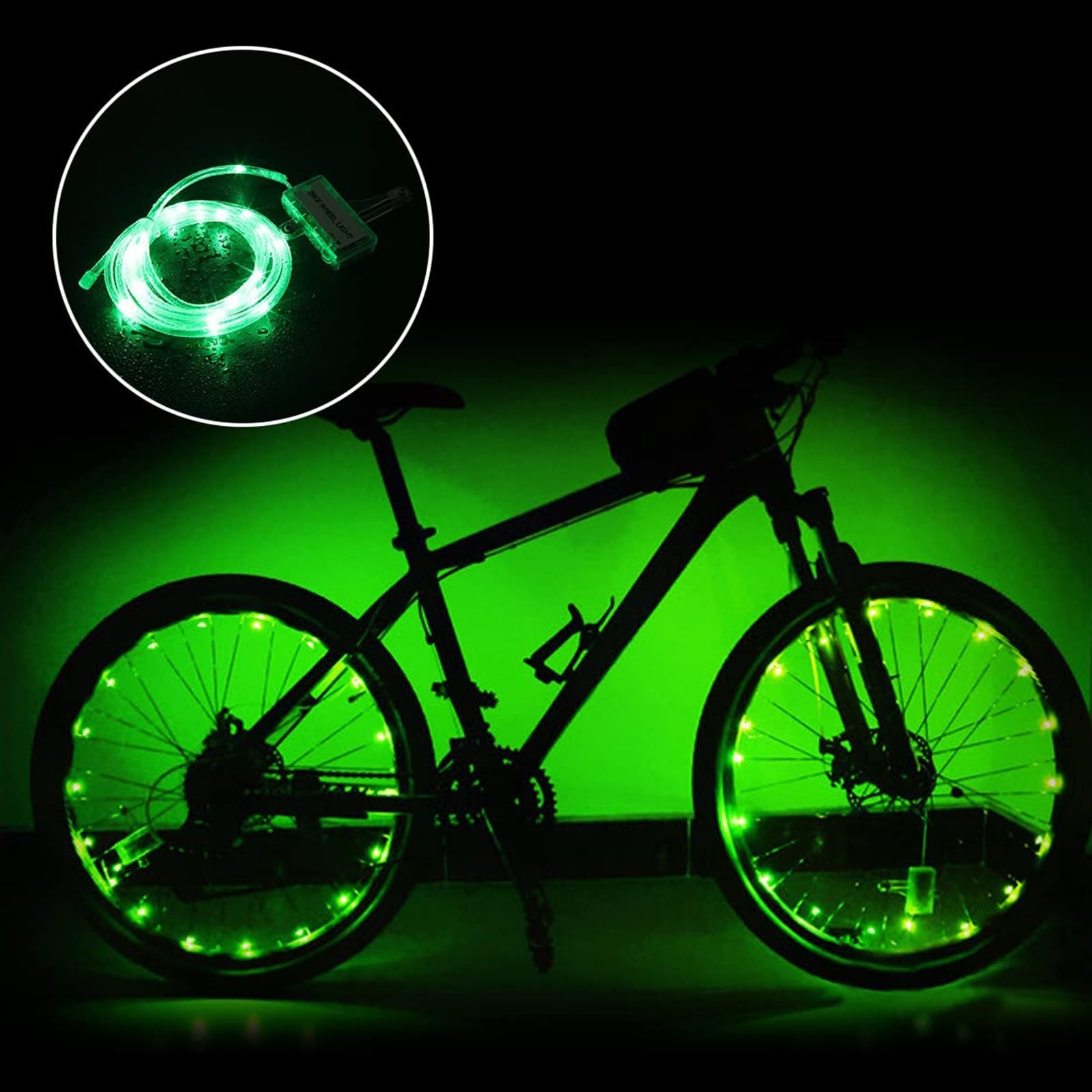TINANA Luci LED Per Ruote Bici – Confezione Da 2, Ultra Luminose, Impermeabili IP65, 20 LED, 2 Modalità (Fissa/Flash) – Sicurezza Notturna Per Bambini E Adulti