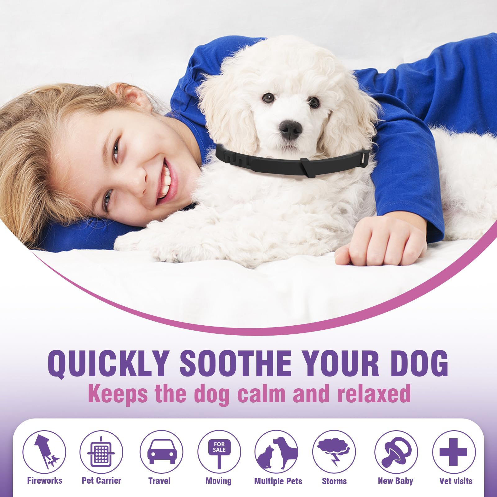 Beruhigungshalsband FR Hunde Anti Stress Halsband Hund Lindert  Trennungsangst Und Lindert Stress Bei Hunden Calm Halsband FR Kleine Hunde  Verstellbares Wasserdichtes Hundehalsband 25 Zoll 4er-Pack : Amazon.de:  Haustier