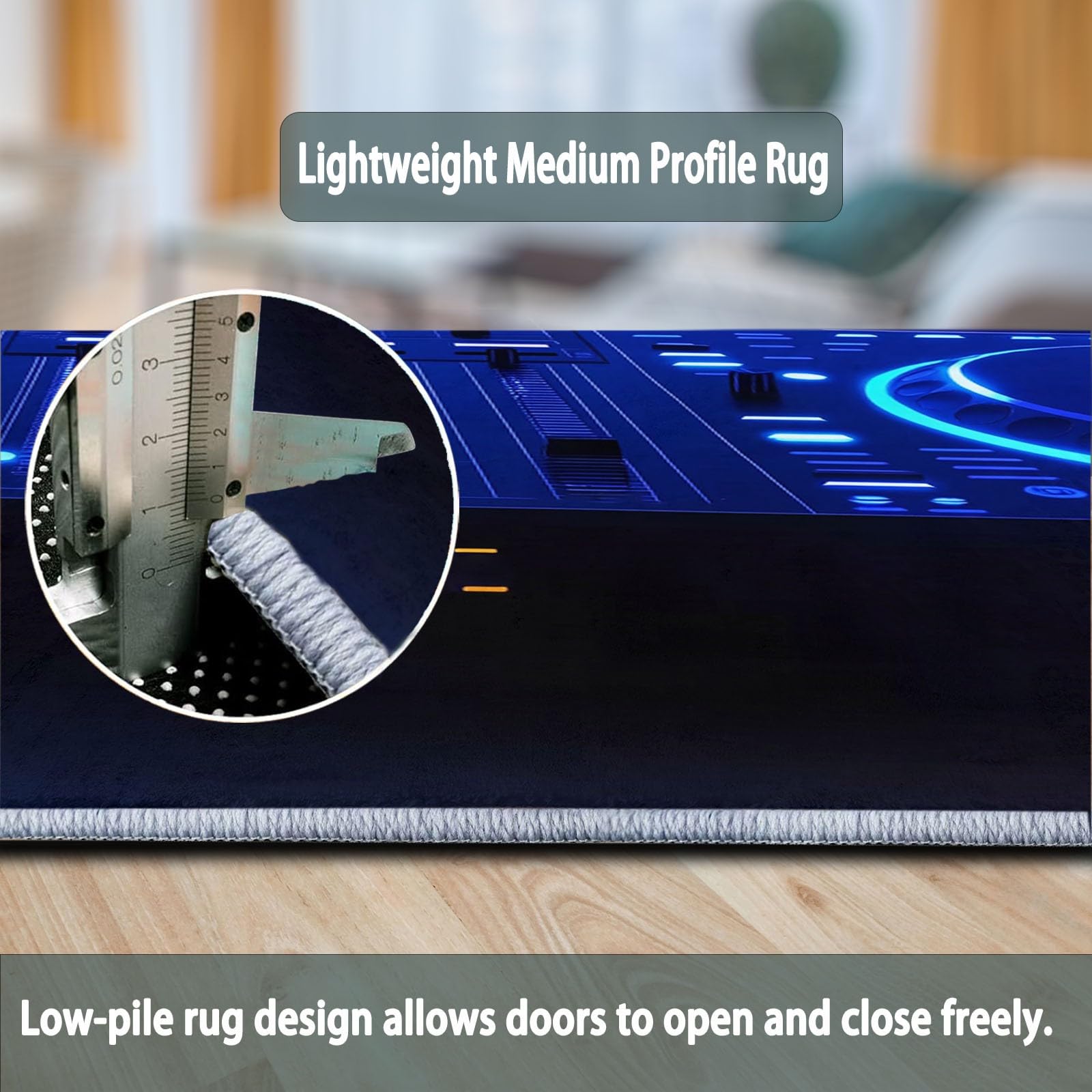 Generisch Rund Teppich Wohnzimmer DJ-Konsole 200 cm Rund Teppich- Küche Jugendzimmer Esszimmer Flur und Schlafzimmer Rund Teppiche Kurzflor Extra Weich Pflegeleicht