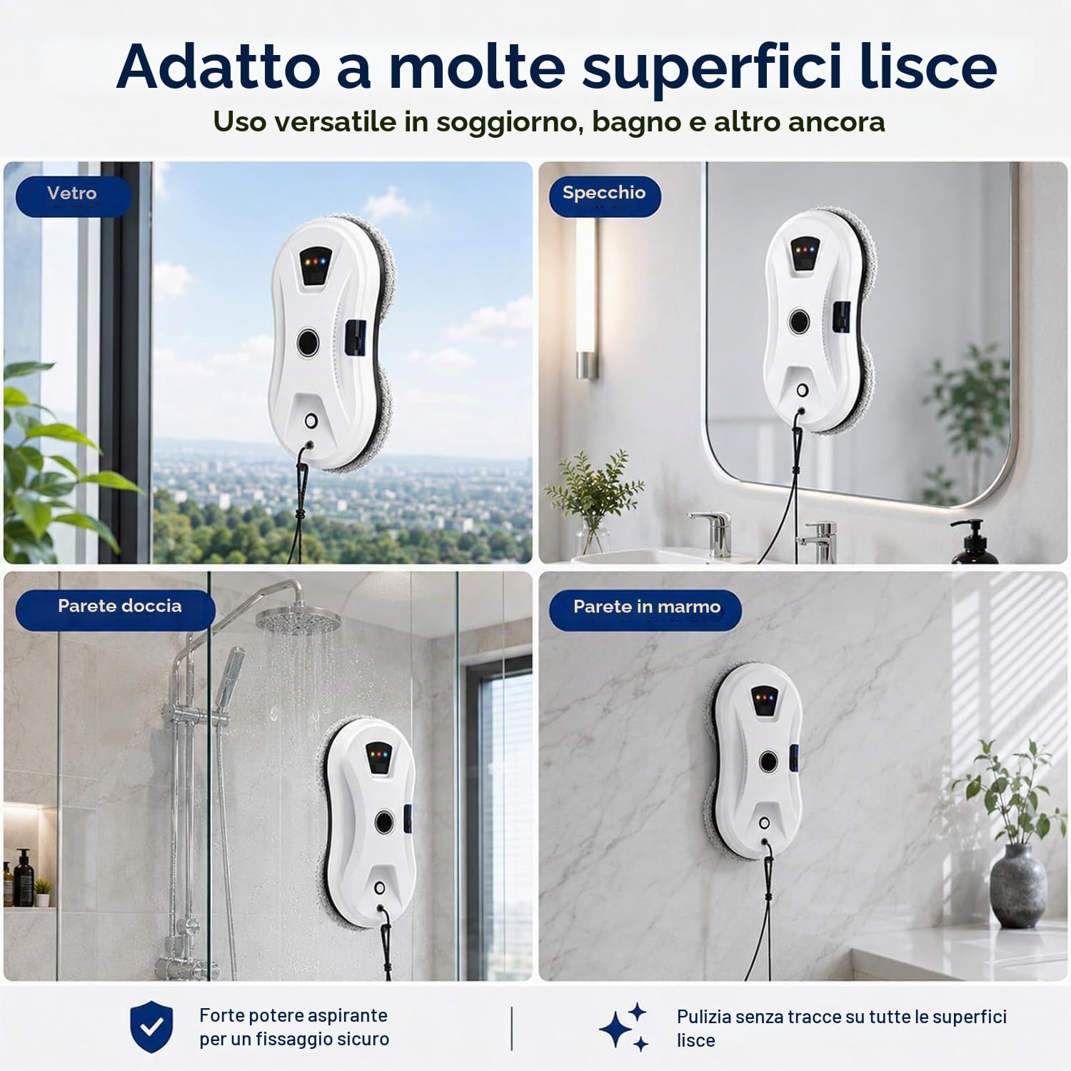 Deedlite RoboClean Lavavetri Osmo – Controllo IA, 3 Modalità Automatiche