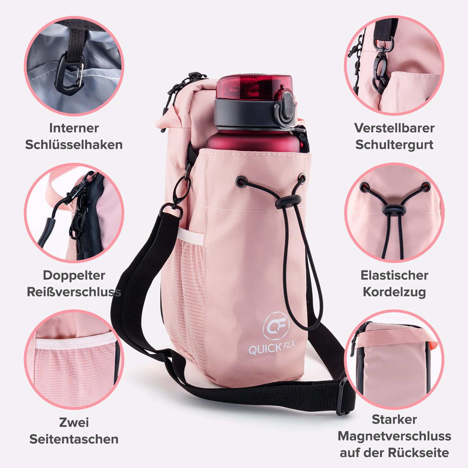Magnetische Sling Bag Sporttasche | Kompakte Gym Tasche mit Flaschenhalter & Magnet-Befestigung | wasserdichte Umhängetasche für Fußball Training & Fitness | Unisex Crossbody Bag