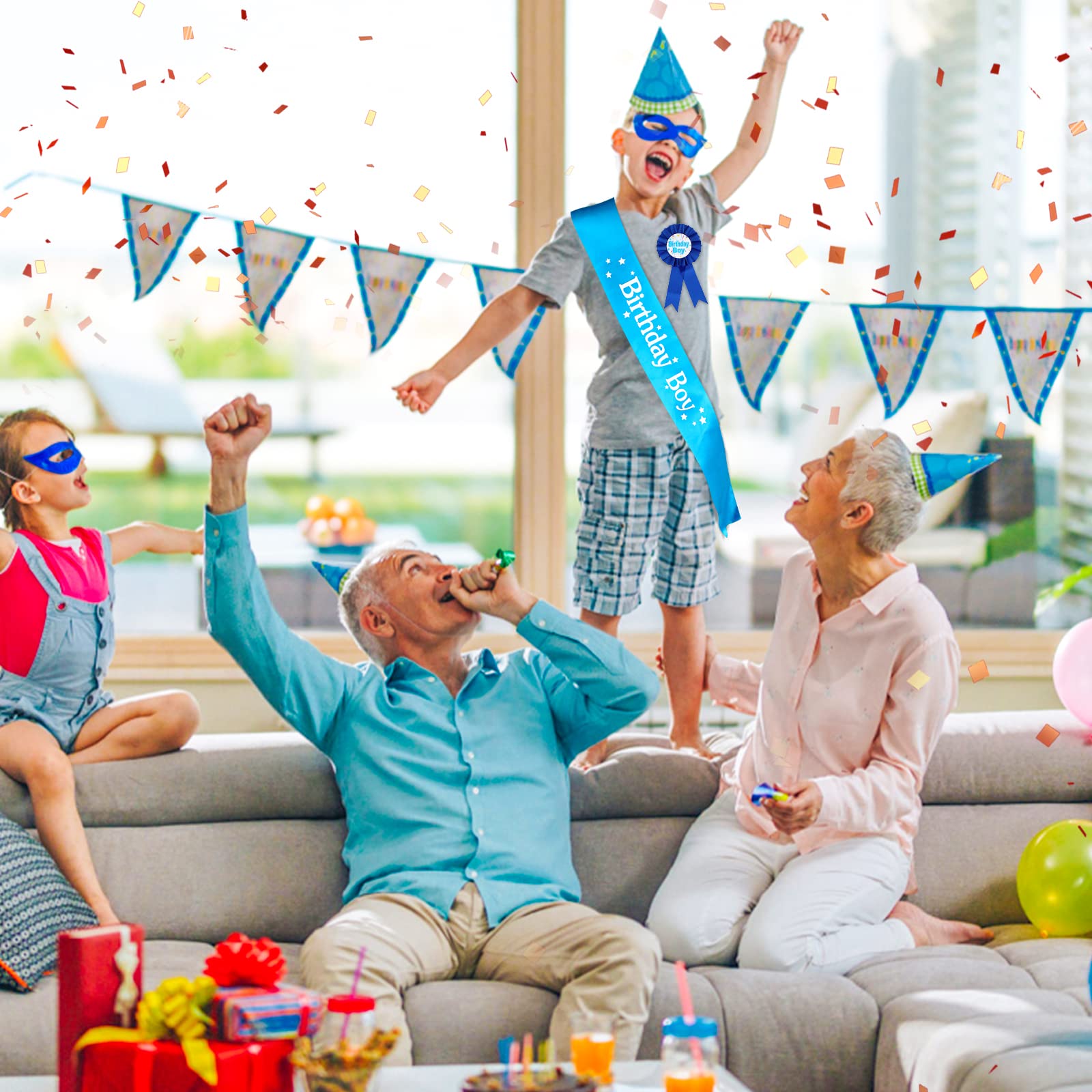 Kit Compleanno Ragazzo - Fascia, Corona, Medaglia, Nastro Blu, Decorazioni Feste, 4 Pezzi - Foto 11