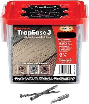 FASTENMASTER Fmtr3-212 2-1/2" Trapease 3 Composite Deck Screw Trex-Tiki Torch - 100 sq.ft