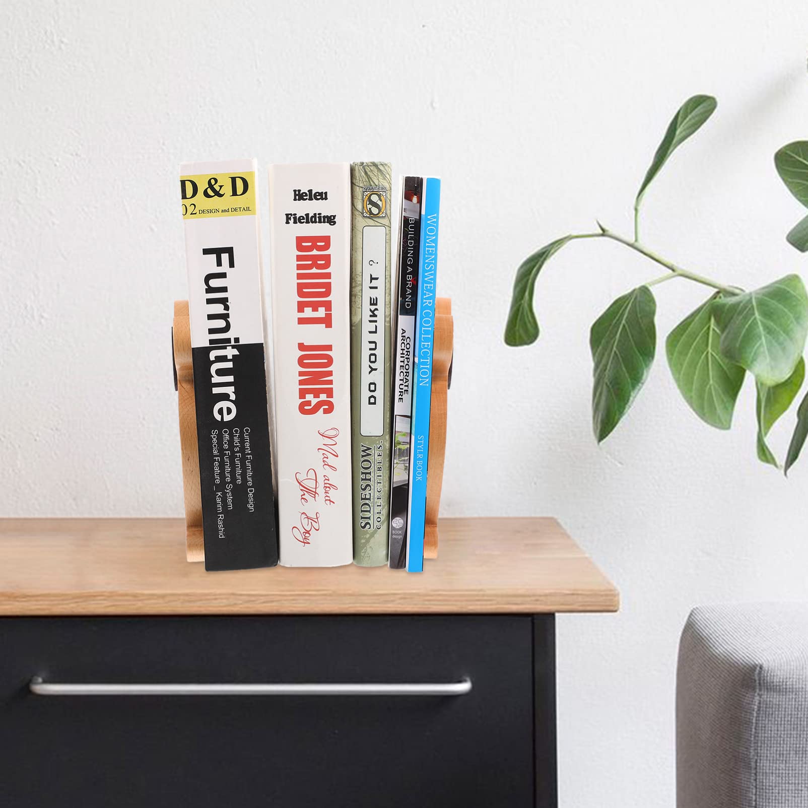 Zerodeko 2 Stück Holz Buchstützen Hunde Design Dekorativer Buchhalter Für Büro Zuhause Schreibtisch Organizer Für Bücher Und Dokumente