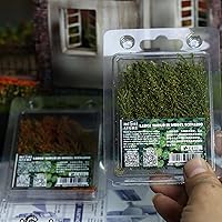 Vista 3 de Cayway Paquete de 2 césped artificial de simulación de césped estático en miniatura para bricolaje, modelo, tren, paisaje, ferrocarril, paisaje