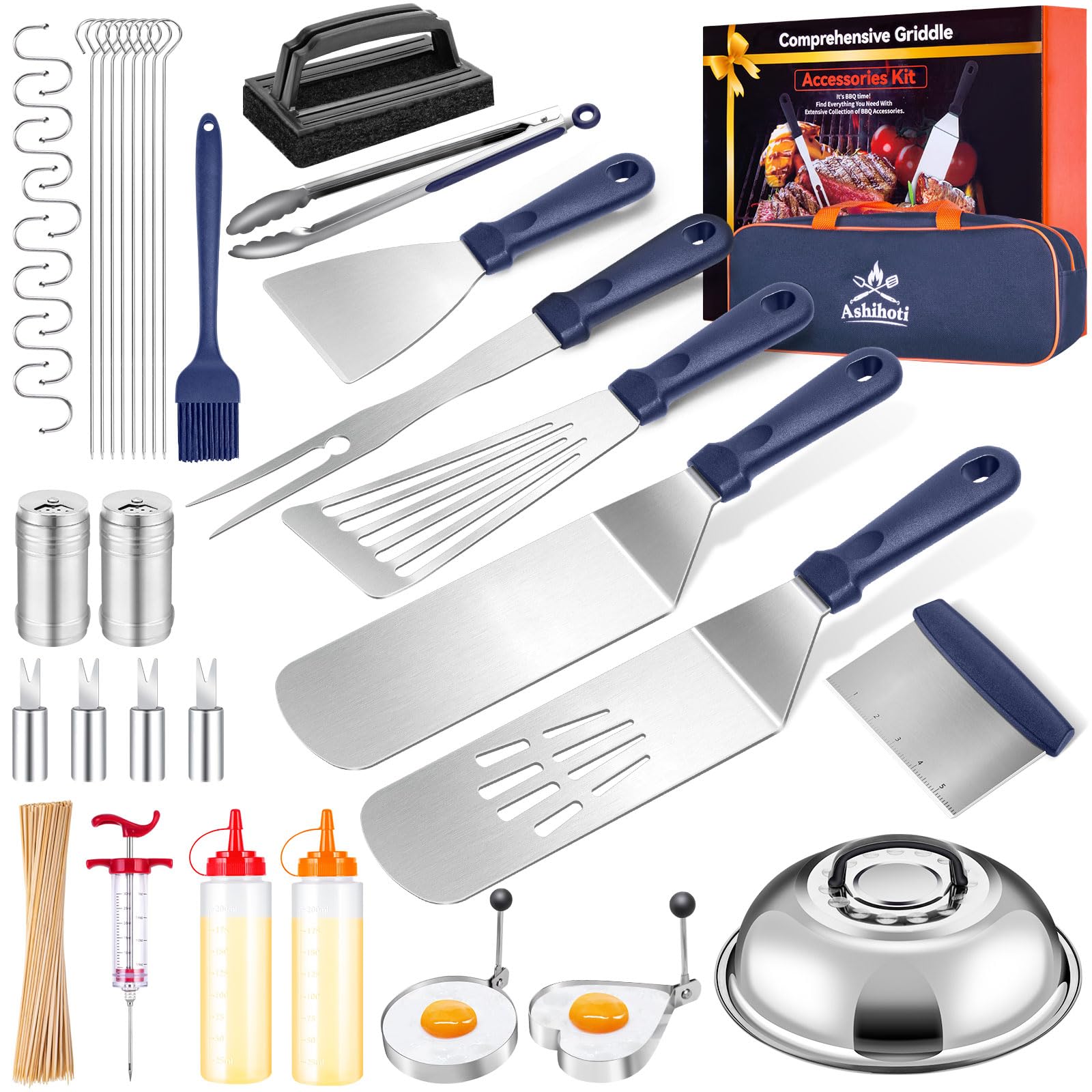BEICHEN - Kit di accessori per piastra Blackstone e Camp Chef, 14 pezzi, con borsa per il trasporto, spatole per griglia, raschietto per Hibachi Grill, Teppanyaki Grill