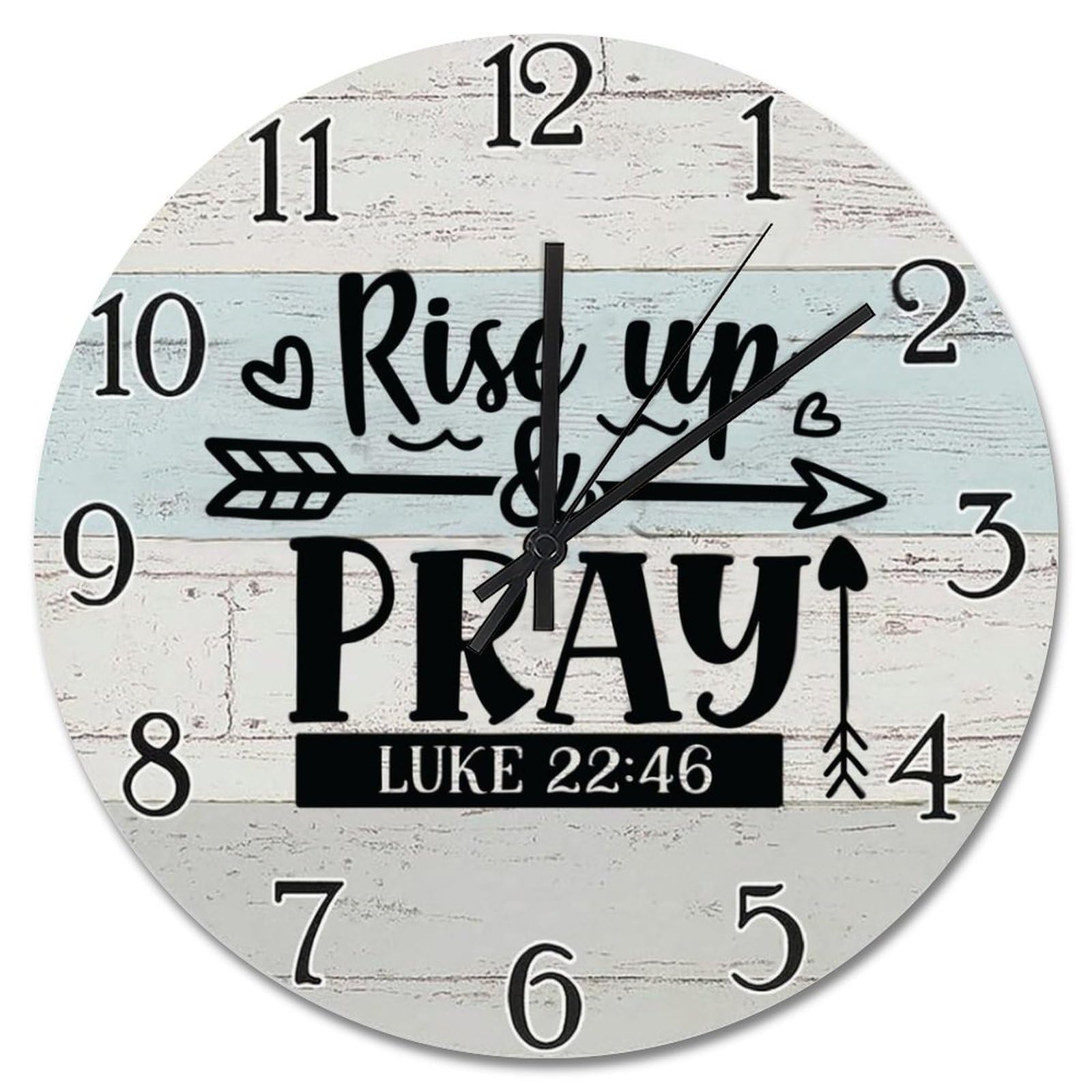 Horloge de prière cadeau spirituel en bois 38 cm à piles