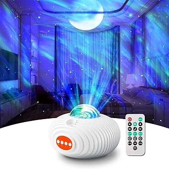 Northern Aurora Night Light Projector, Night Light Sound Machine, Cool Gadgets with White Noise, Ceiling Projector Lights for Bedroom Teen Room Decor,Gifts for Women Men Kids