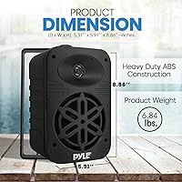 Vista 3 de Pyle USA - Par de altavoces para interiores y exteriores, 500 vatios, doble impermeable, 5.25 pulgadas, sistema de altavoces de rango completo de 2