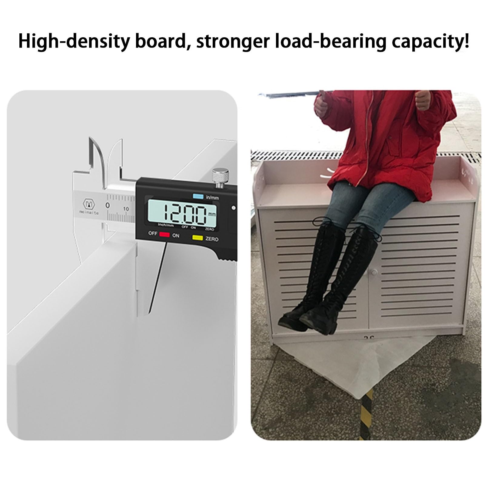 Generico Copritermosifone Moderno - Armadio riscaldante in PVC con 2 Ante e Listelli Verticali, nasconde elegantemente i Tubi, Perfetto per casa e Ufficio (L60xA80xP20 cm)