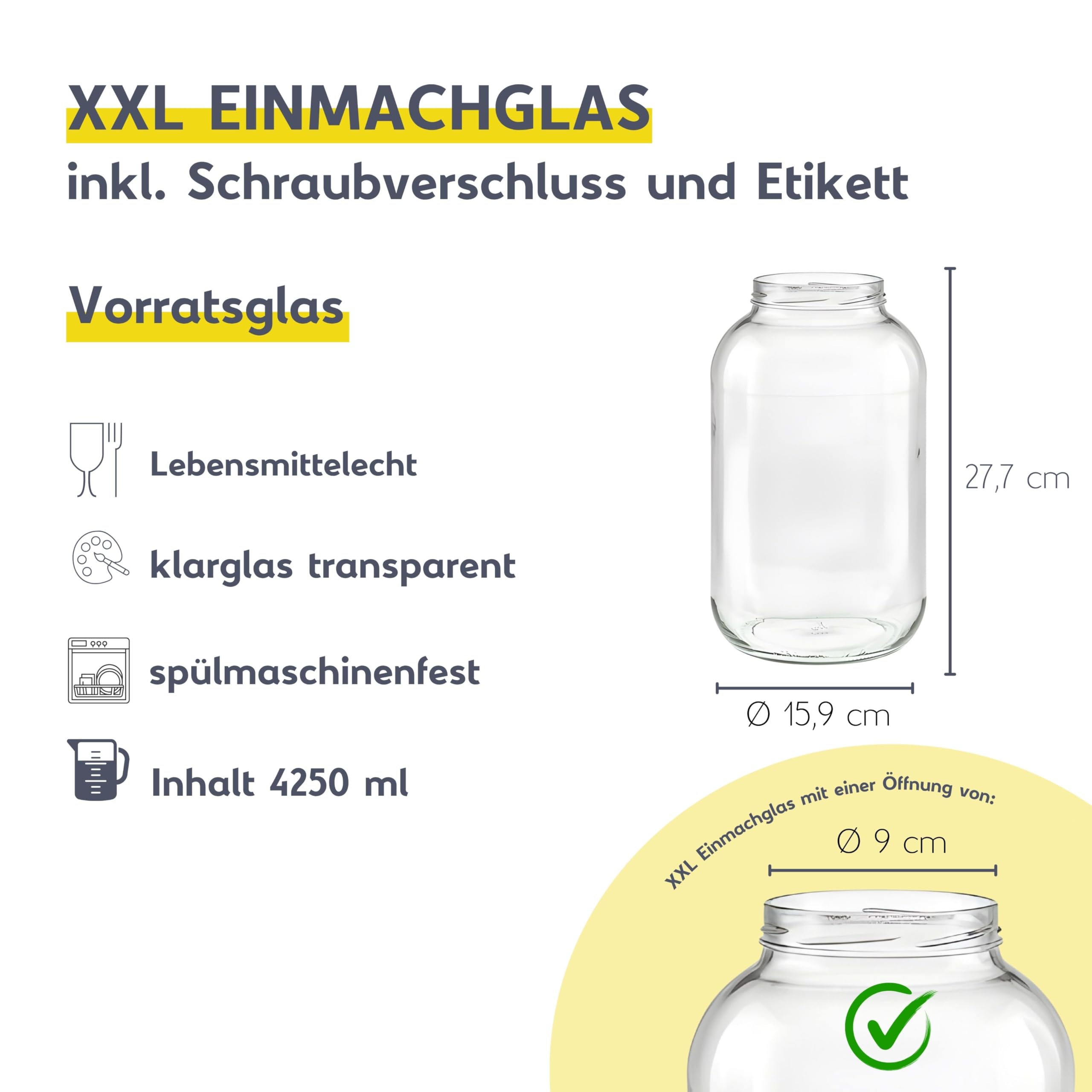 Gouveo Lot De 24 Bocaux De Conservation 120 Ml Carrés Avec Couvercle à Vis Noir Mat