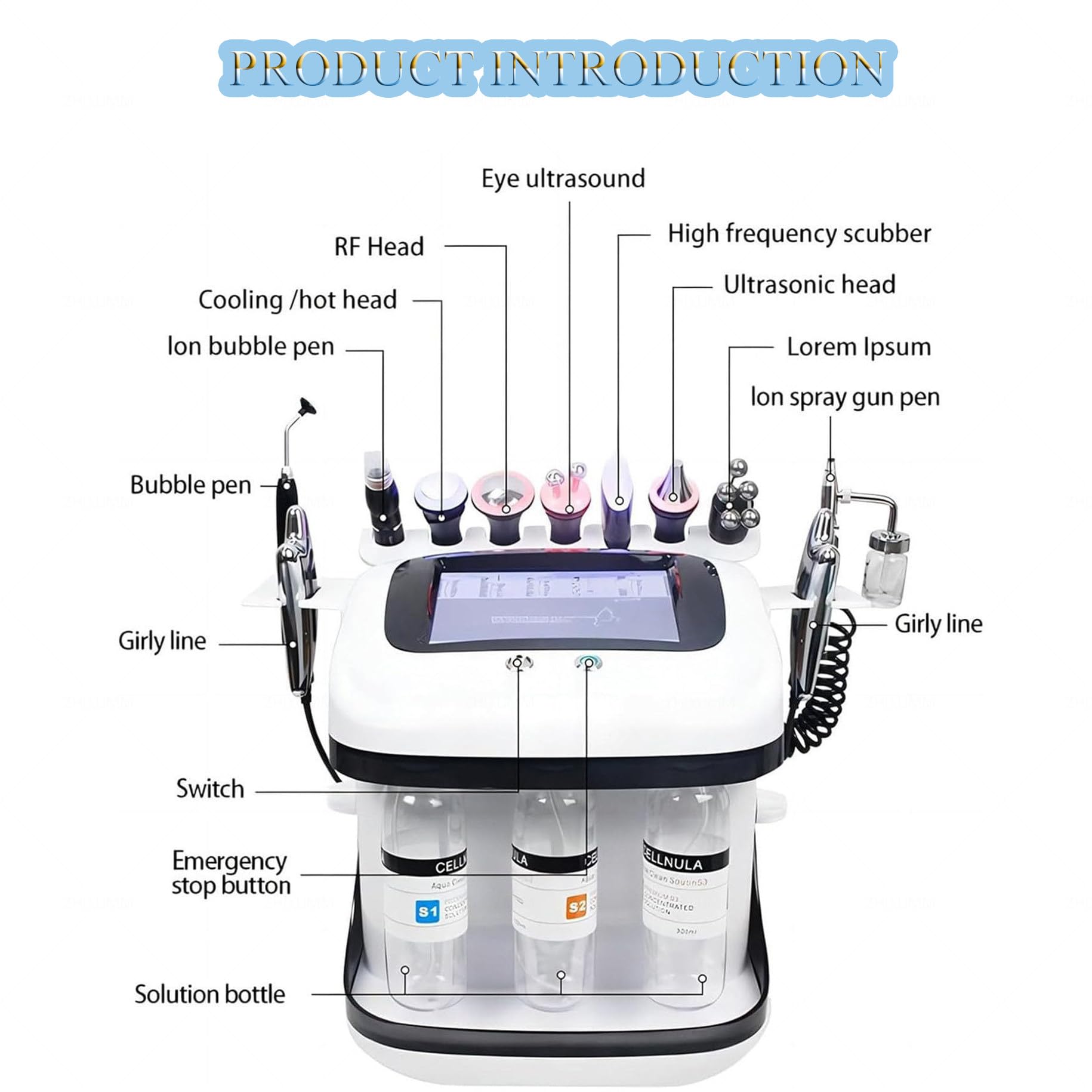UrząDzenie Do PielęGnacji SkóRy Twarzy, Hydro Facial Machine Professional Water Oxygen Aqua Peel Machine Z NapinająCym SkóRę, Przeciwzmarszczkowym Sprayem Do Twarzy I Peelingiem Do SkóRy