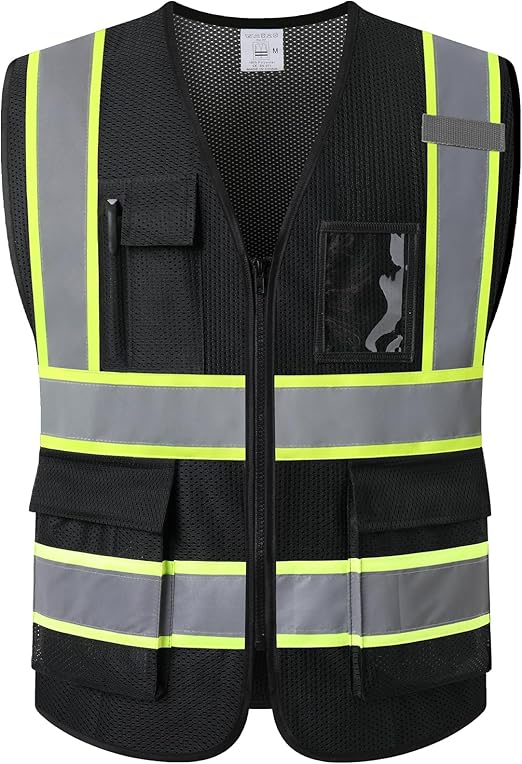 Chaleco Reflectante De Seguridad De Malla Con Tiras Reflectantes - Alta Visibilidad Para Trabajo, Ciclismo O Senderismo | Talla única Ajustable (pecho 120 Cm)