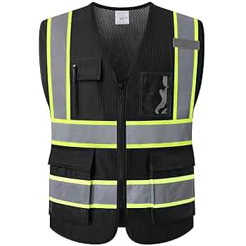 Amazon Vest M/Lサイズ 10 Pack Safety Vest,Hi Vis Vest Reflective Vest with 5