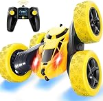 Voiture de télécommande, Stunt RC Voitures 2.4Ghz double côté 360° Rotation RC Crawler avec phares, 4WD Dérive hors route RC Jeu de voiture de course pour les garçons et les filles âgés de 6 à 12 ans