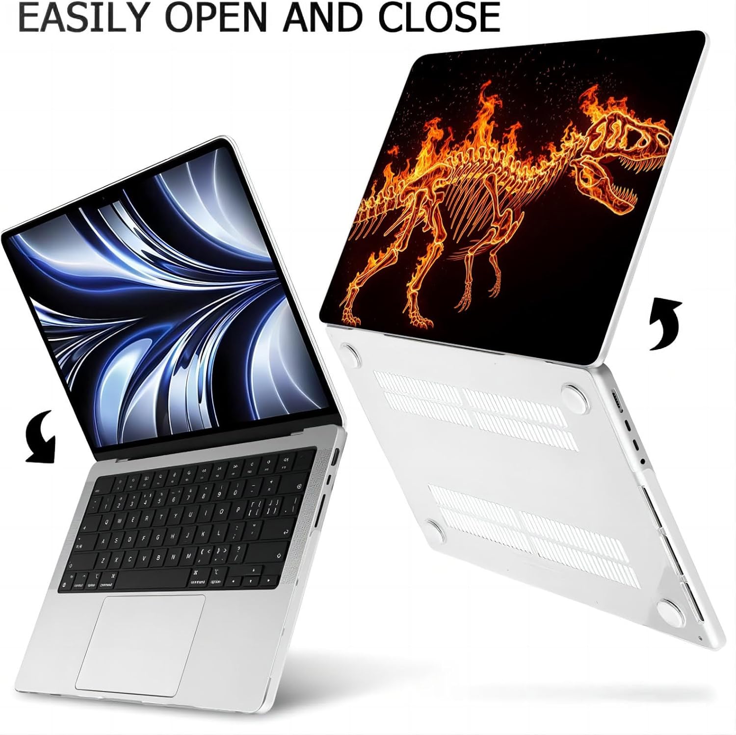 Compatible with MacBook Neo 13-inch, Hard Shell Case with Keyboard Cover and Screen Protector (A3404 A18 Pro chip, 2026 Release) - Fire T-Rex MC22380