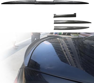 Car Rear Spoiler, Compatible with BMW 3 Series F34 GT 335i 2013-2014, Tailgate Spoiler Lip Tail Wing Modification Accessories 3PCS,B Carbon Fiber Look