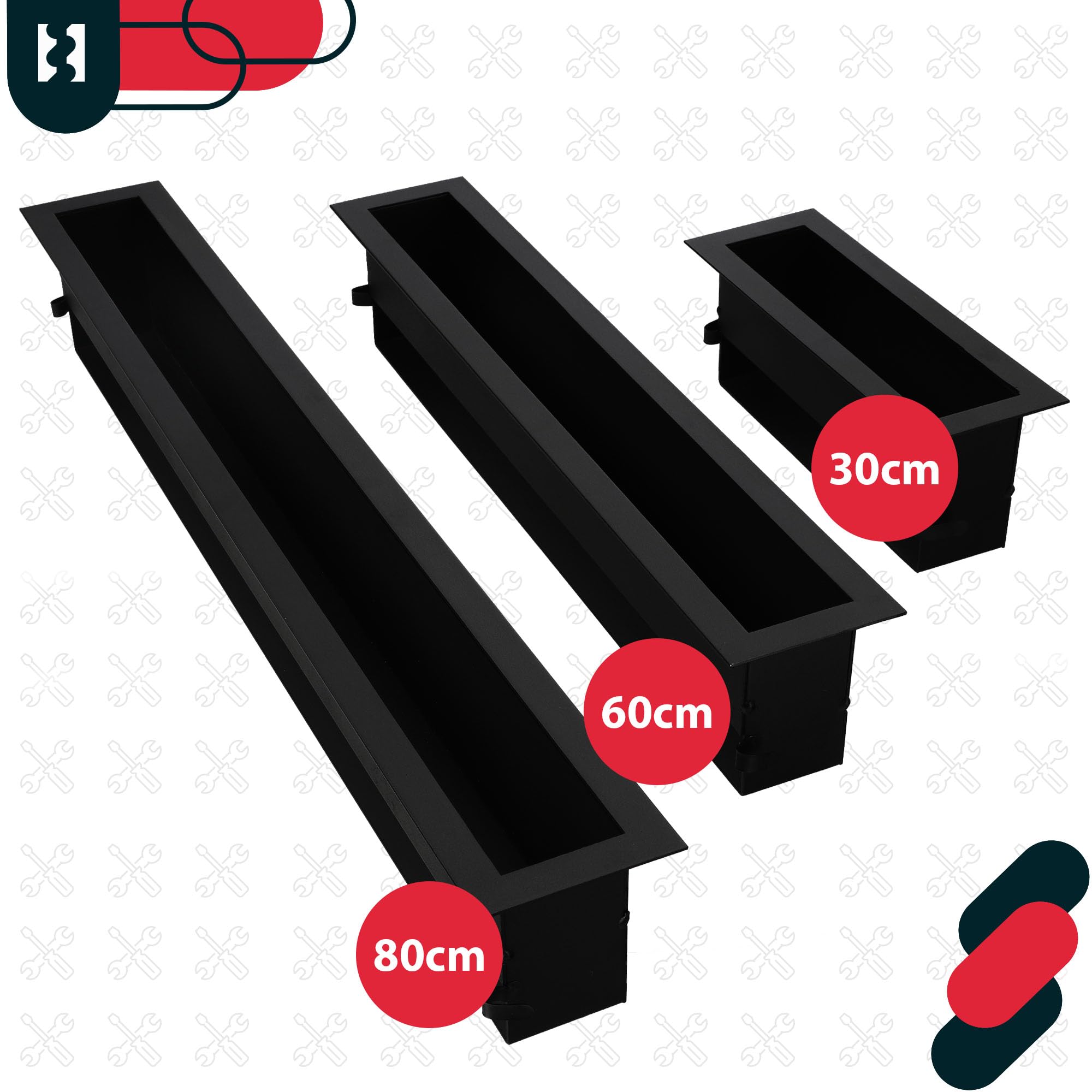 KOTARBAU® Grille Cheminée - Acier Revêtu Poudre - 30 cm - Noir - Grille Ventilation Cheminée - Aération pour Foyer - Design Moderne - Résistante Haute Température