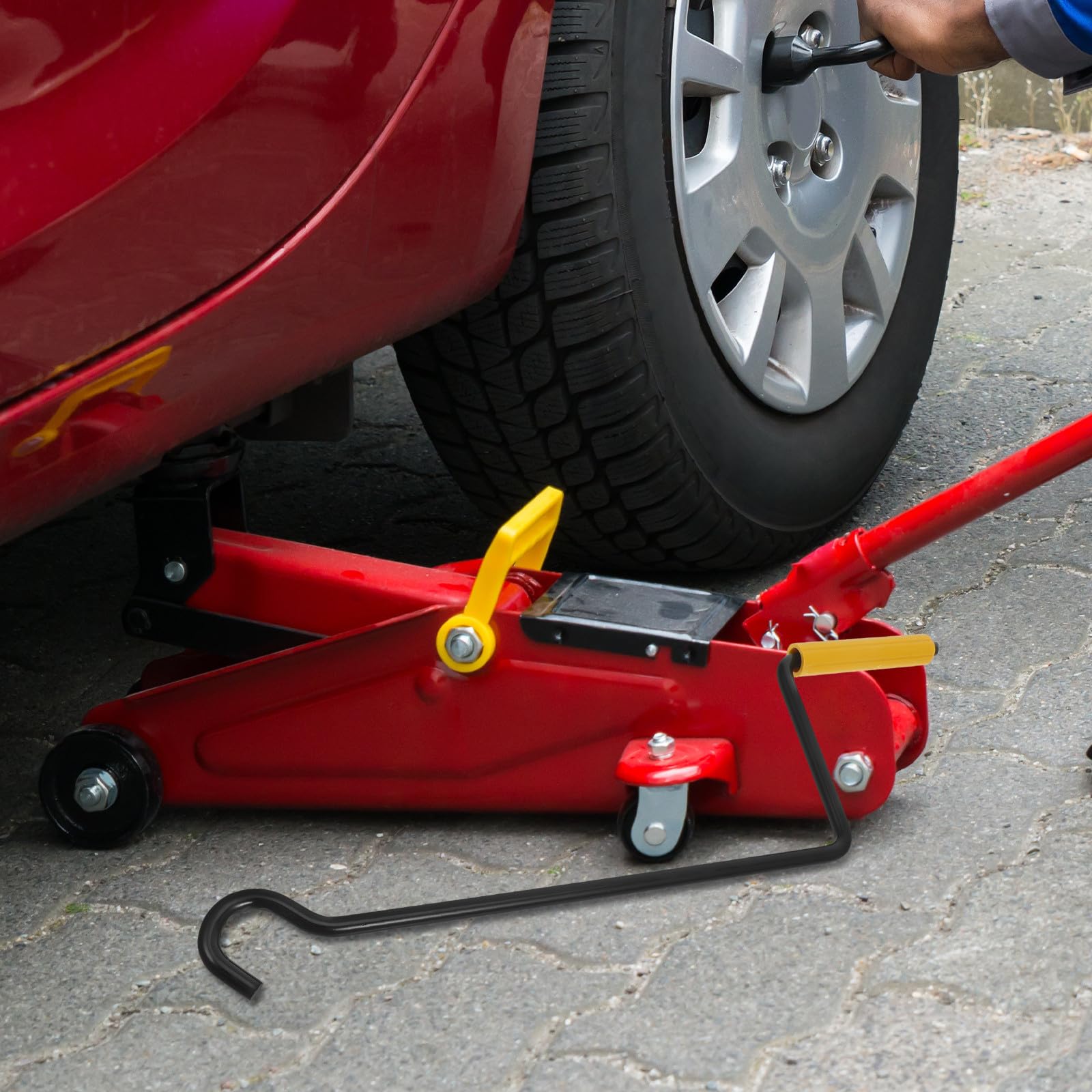 Manivelle de cric Poignée Acier Poignée Ergonomique pour Outils de cric Utilisation en Maintenance Automobile Couleur Noir Couleur Aléatoire
