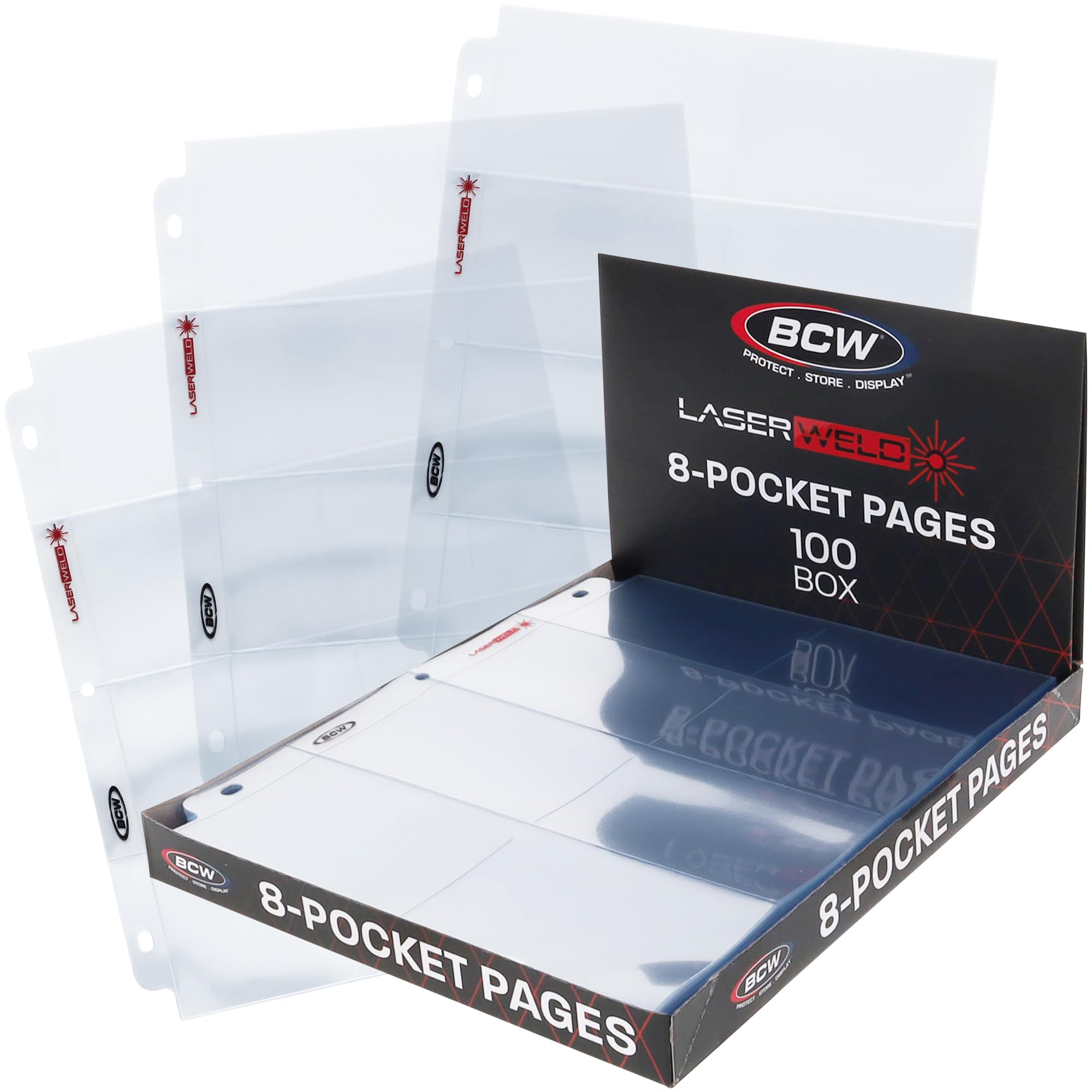 Amazon.com: LaserWeld® 8-Pocket Binder Card Sleeves | Card Pages for  Binders | Card Sheets for Binder | Card Sleeve Pages for Vintage Sports  Cards (1948–1985) | Acid-Free, Archival-Grade