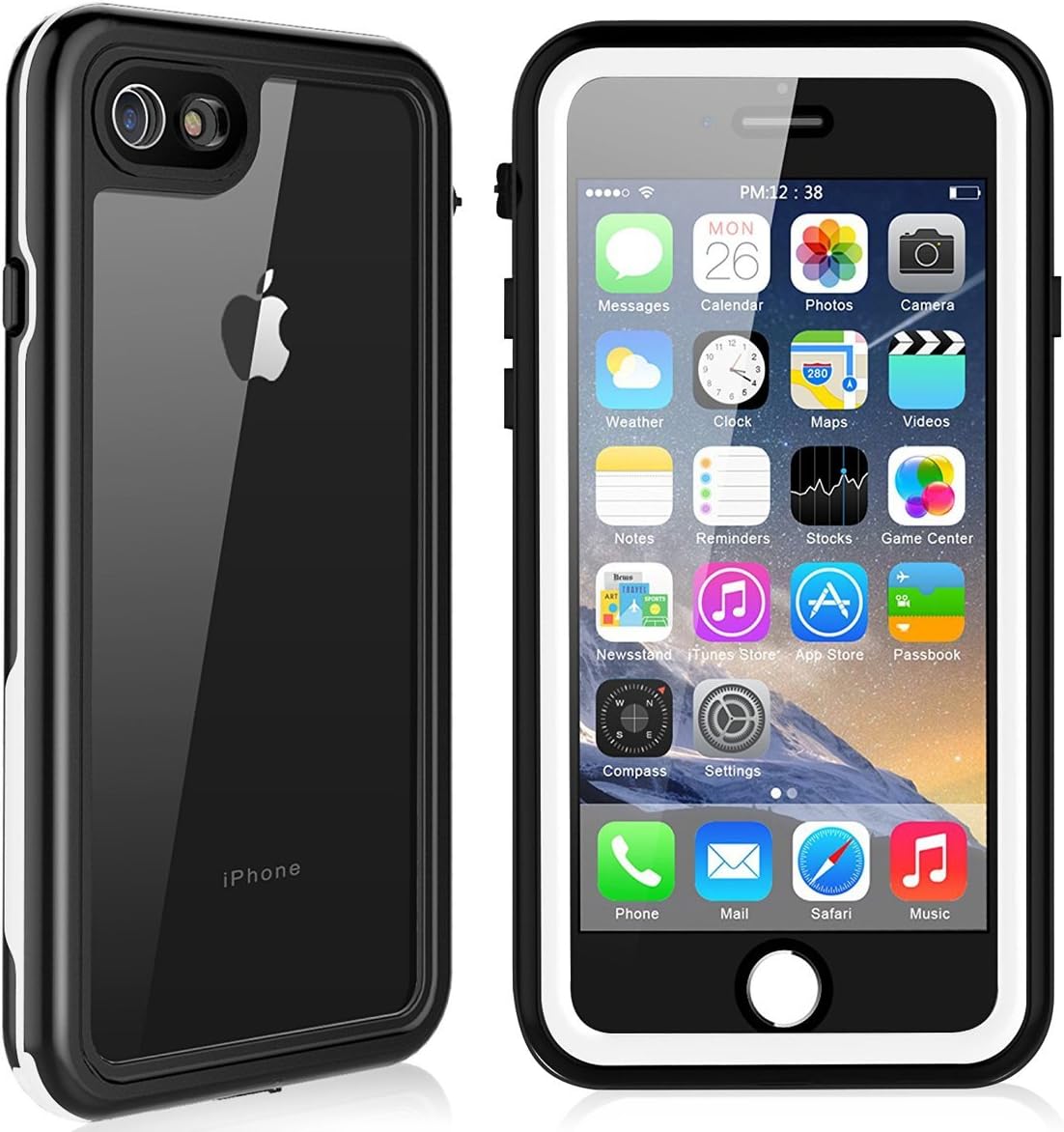 Waterproof Case iPhone 7 Plus iPhone 8 Plus Justcool Slim Fit Sounds Clear Full-Body Proctect Waterproof Phone Case for iPhone 7/8 Plus