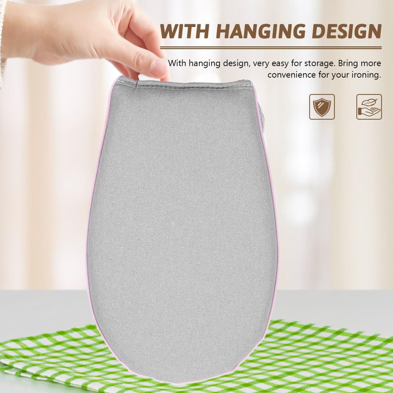 Zerodeko Handheld Ironing Pad Heat Resistant Portable Steam Press Mat with Hanging Loop Compact Mini Ironing Board for Home and Travel