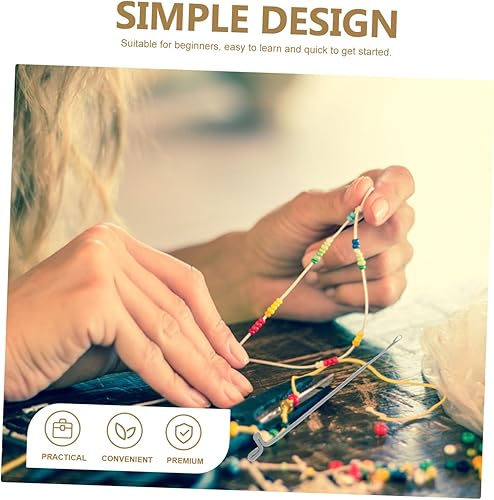Miniatura 9 de EXCEART 10 Uds. Herramientas de aguja de cuentas Ganchos de ganchillo de cuentas de aguja artesanal de cuentas Gancho de ganchillo rebordear Aguja
