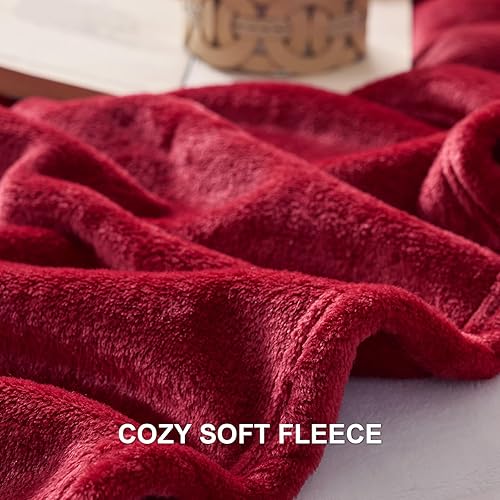 Vista 229 de Hansleep Manta de vellón tamaño individual, color verde azulado, suave y acogedora manta de franela mullida para cama, sofá, viajes, campamento