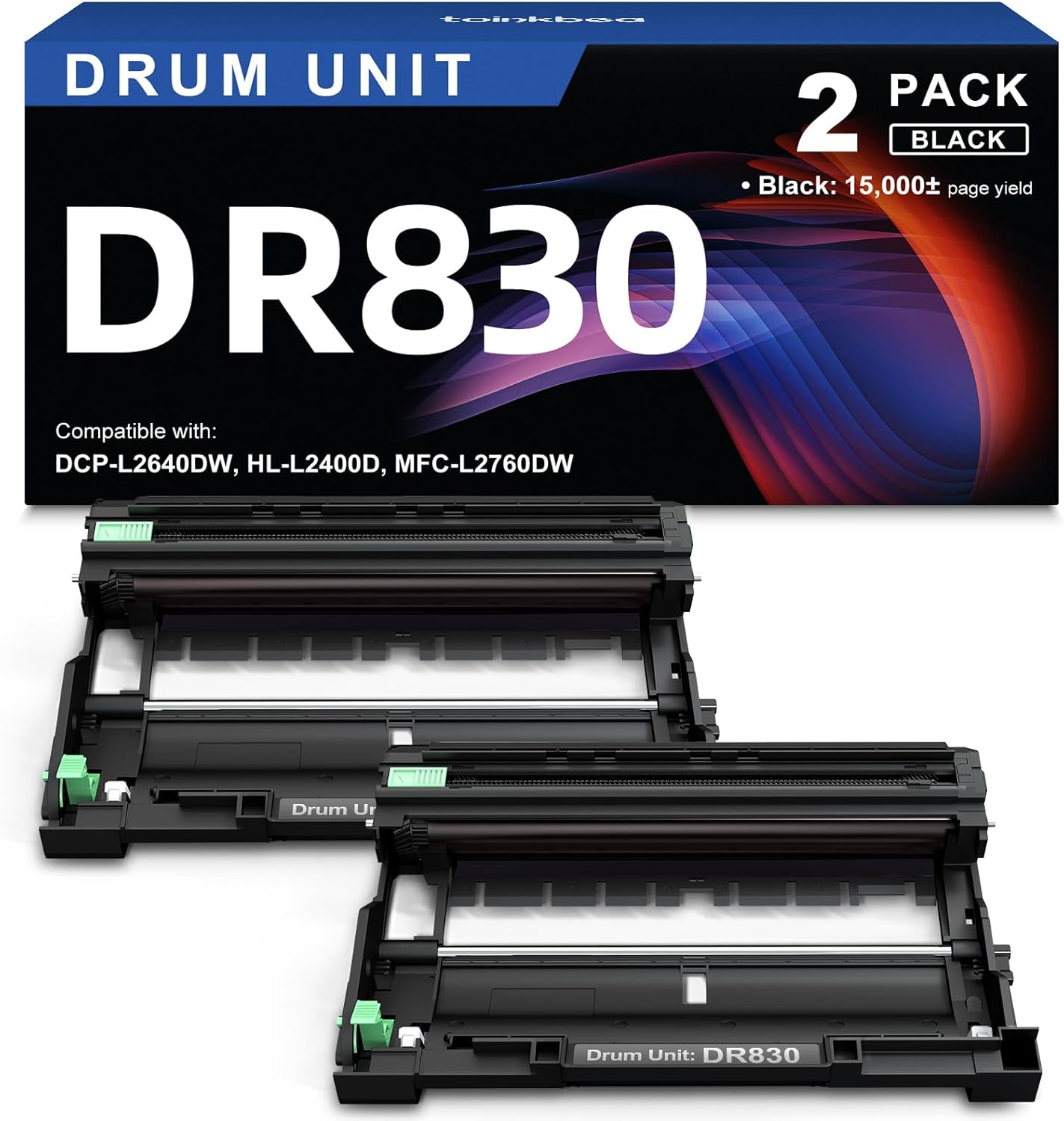 Compatible DR830 Drum Unit (Not Toner) Replacement for Brother DR830 DR-830 for Printer HL-L2460DW DCP-L2640DW HL-L2405W HL-L2420DW HL-L2480DW MFC-L2820DW MFC-L2900DW Series 2-Pack