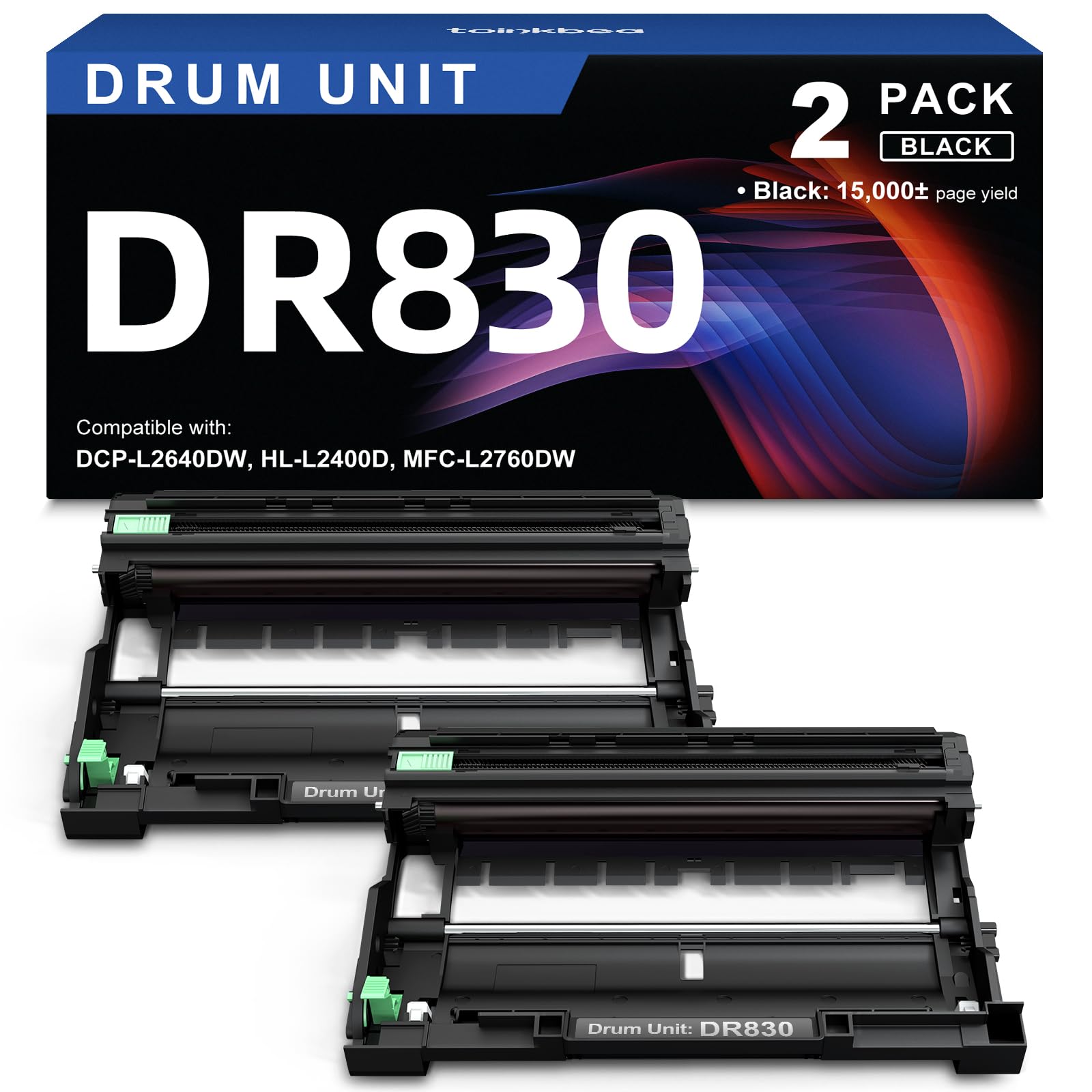 DR830 Drum Unit (Not Toner) Compatible for Brother DR830 DR-830 Printer 2PK