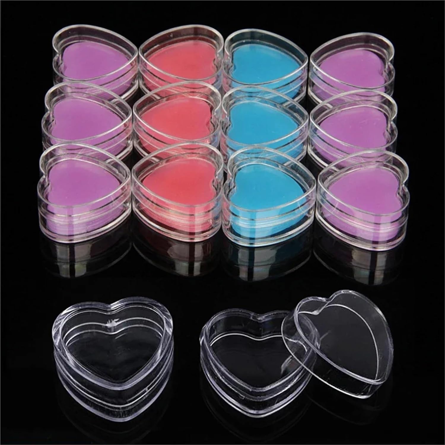10-40boxs Diamond Painting Glue Heart-Shape Storage Box Wax Mud Embroidery Tool Cross Stitch Accessories Kit(Purple,20boxs)