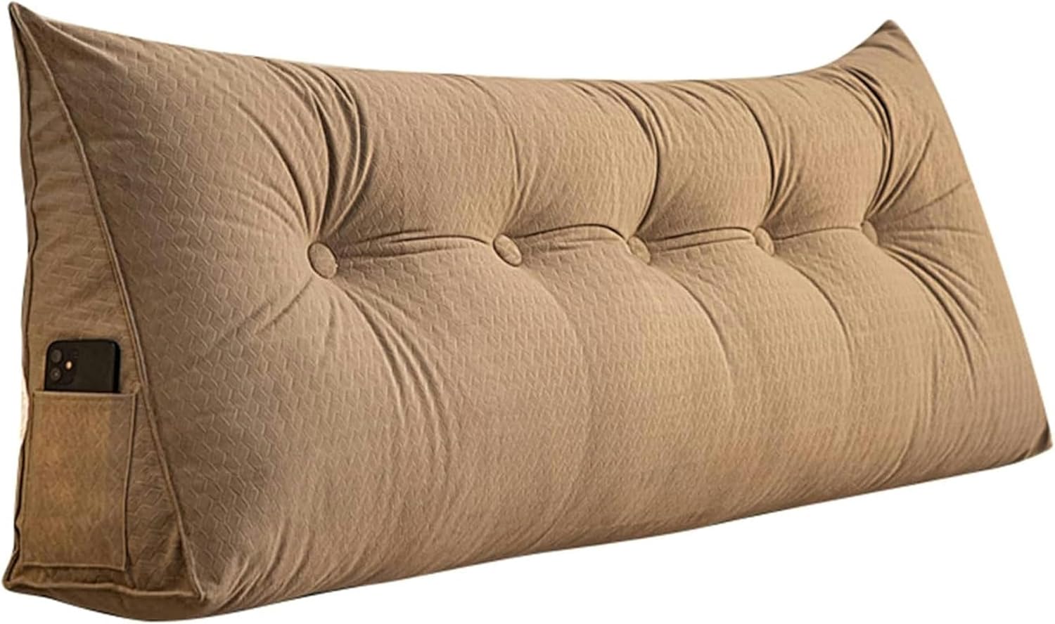 AMNOOL Large Reading Wedge Pillow,Velvet Headboard Cushion Triangular Backrest,Solid Color Bed Rest Bolster Daybed Bunk Bed Dorm Cushion with Removable Cover-1-