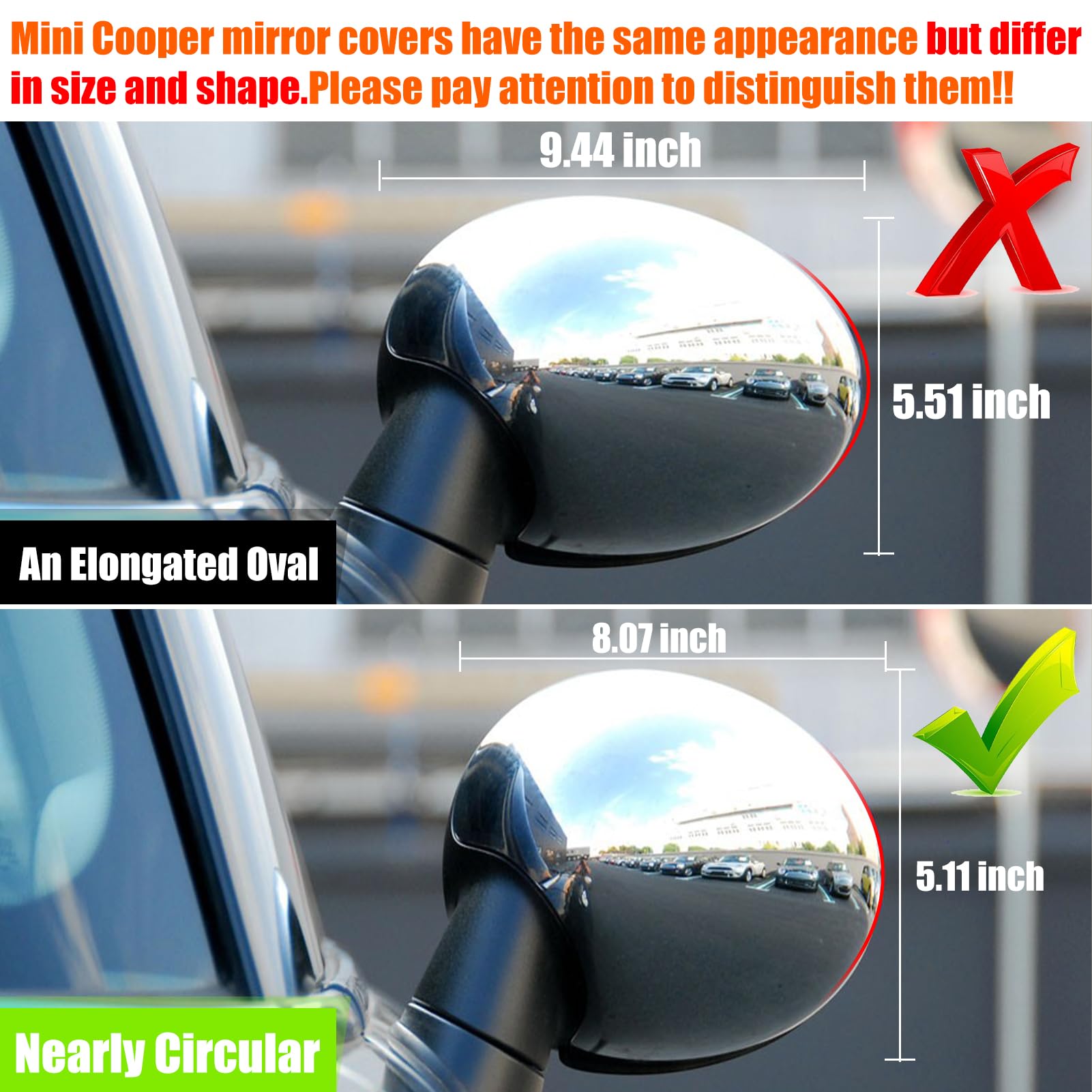 TTCR-II 2 PCS Spiegelabdeckungen Kompatibel mit Mini Cooper R56 Rückspiegel Abdeckung R55 R56 R57 R58 R59 R60 R61 Seitenspiegelgehäuse 2007-2015 Rückspiegelabdeckung (Manuell anklappbarer Spiegel)