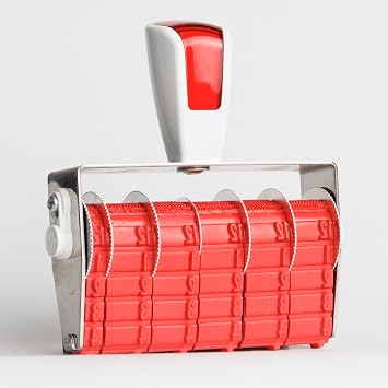 BS-5H90W18L Custom Rotating Rubber Stamp, Fully Customizable, Impression Height 0.15-0.20 inch, Impression Width 3.16-3.54 inch, 17-18 Rows, Made in Japan