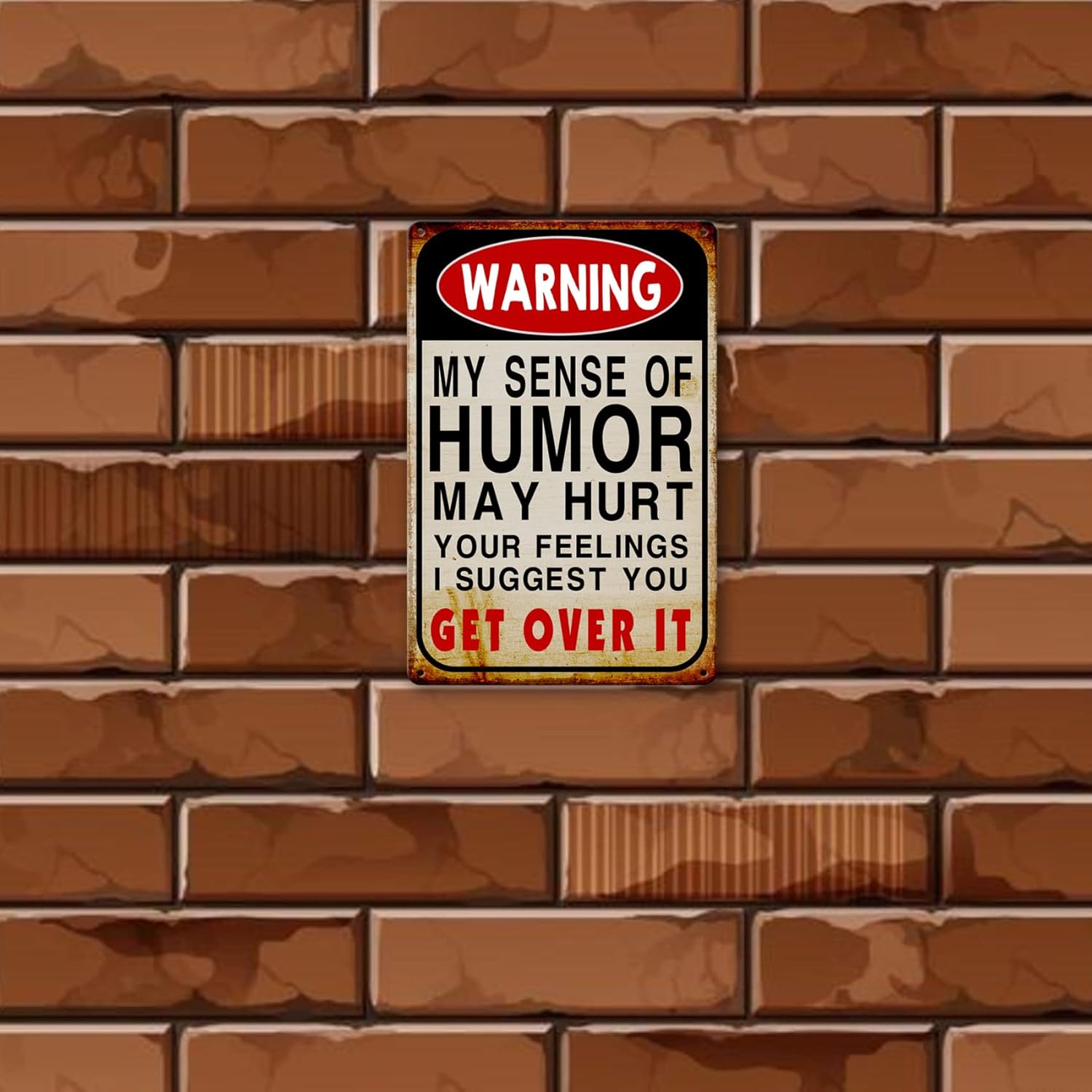 Funny Yard Sign Metal Tin Garage Signs Man Cave Accessories Bar Pool Signs And Decor Outdoor Decorations Warning My Sense Of Humor Might Hurt Your Feelings - Image 7