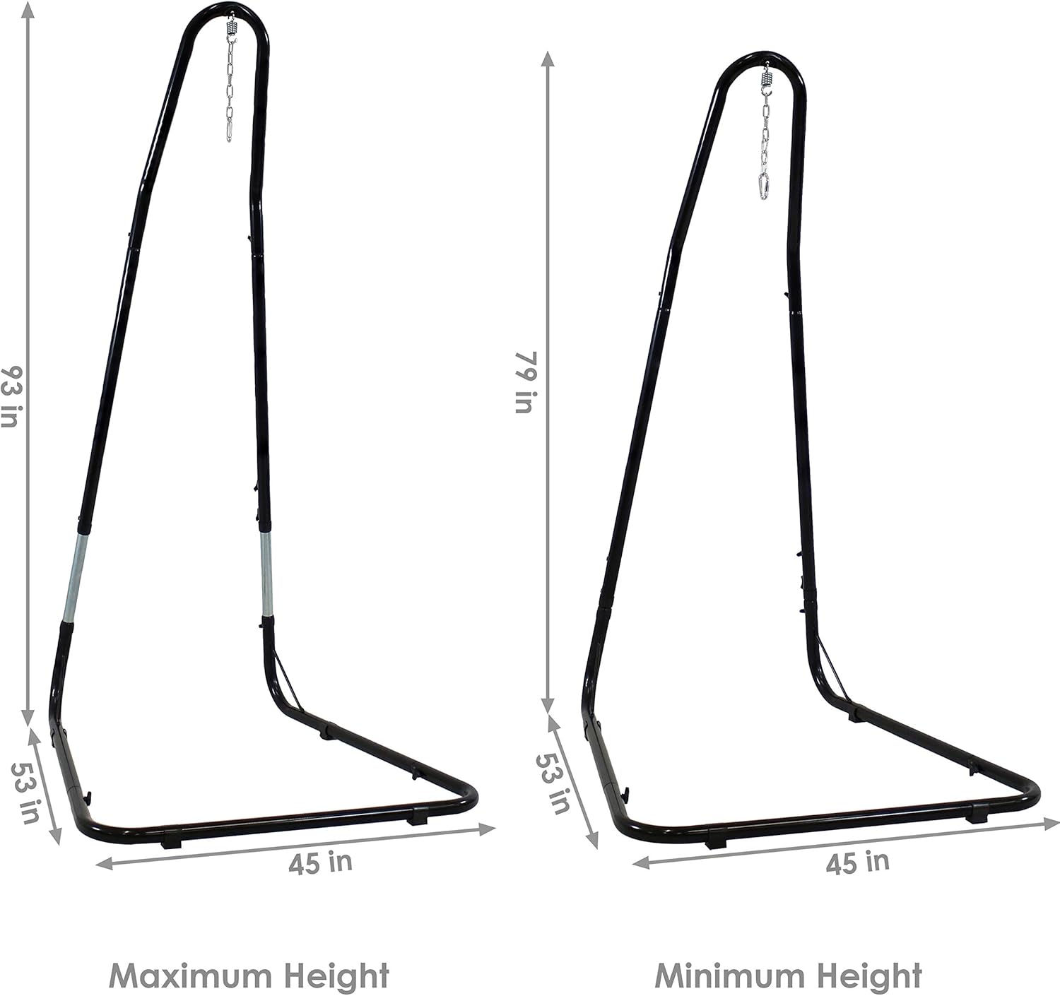 Sunnydaze Outdoor Mayan Cotton and Nylon Hammock Chair with Adjustable Steel Stand - 220-Pound Capacity - Beige - Extra Large