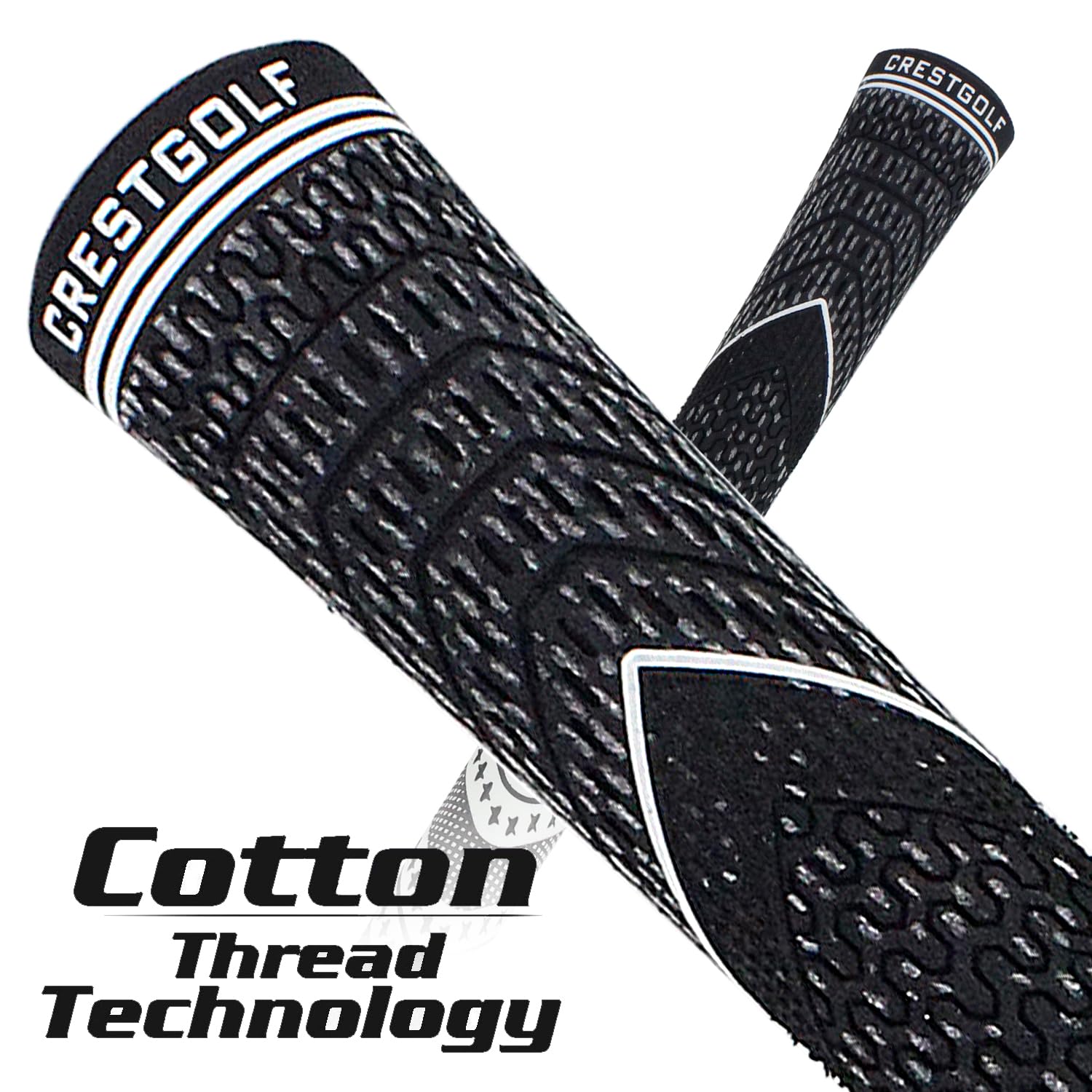 Crestgolf Aktualisierte Multi-Compound-Golfgriffe 13er Set inkl &Golfgriff-Sets für Golfschläger,Montageset – utschfest, ökologische Baumwollgarn-Faden-Technologie (weiß, Standardgröße)