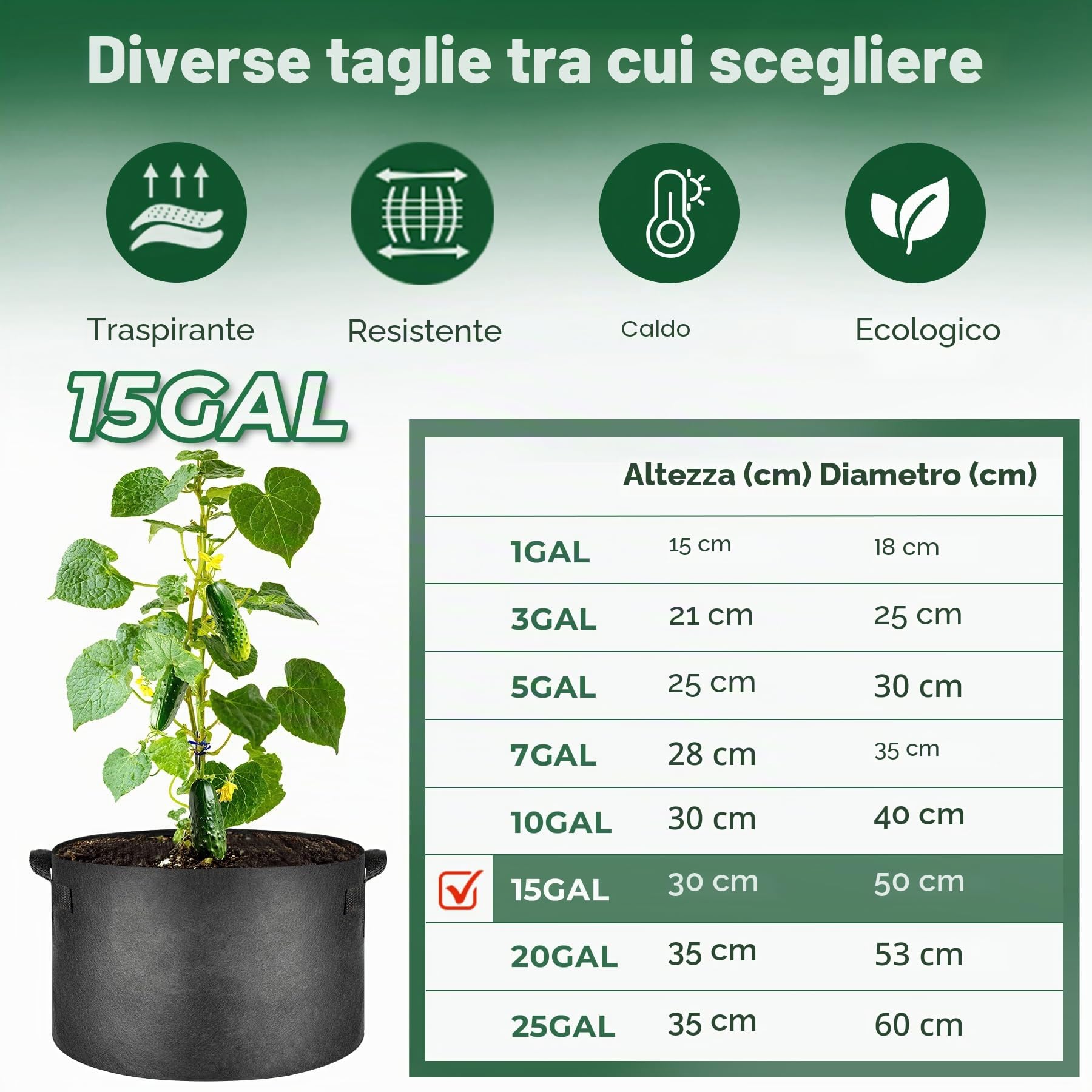 T4U Sacchi per Coltivazione Orto, Sacchi per Piante 56 L Set da 5 | Sacco per coltivare patate, Sacchi per orto, Pomodori, patate, balcone, giardino, orto domestico