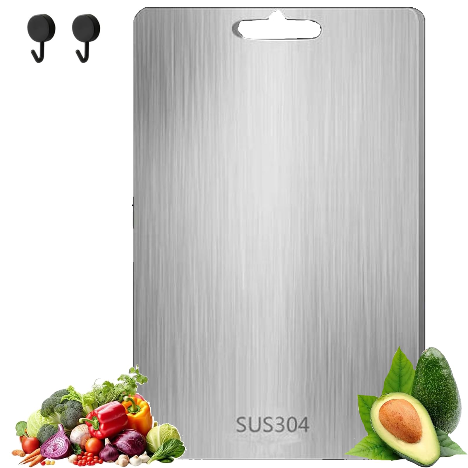 Katuchef Planche à Découper En Titane Pur De Qualité Alimentaire Pour La Cuisine, La Viande, Les Légumes, Les Fruits (30 X 20 Cm