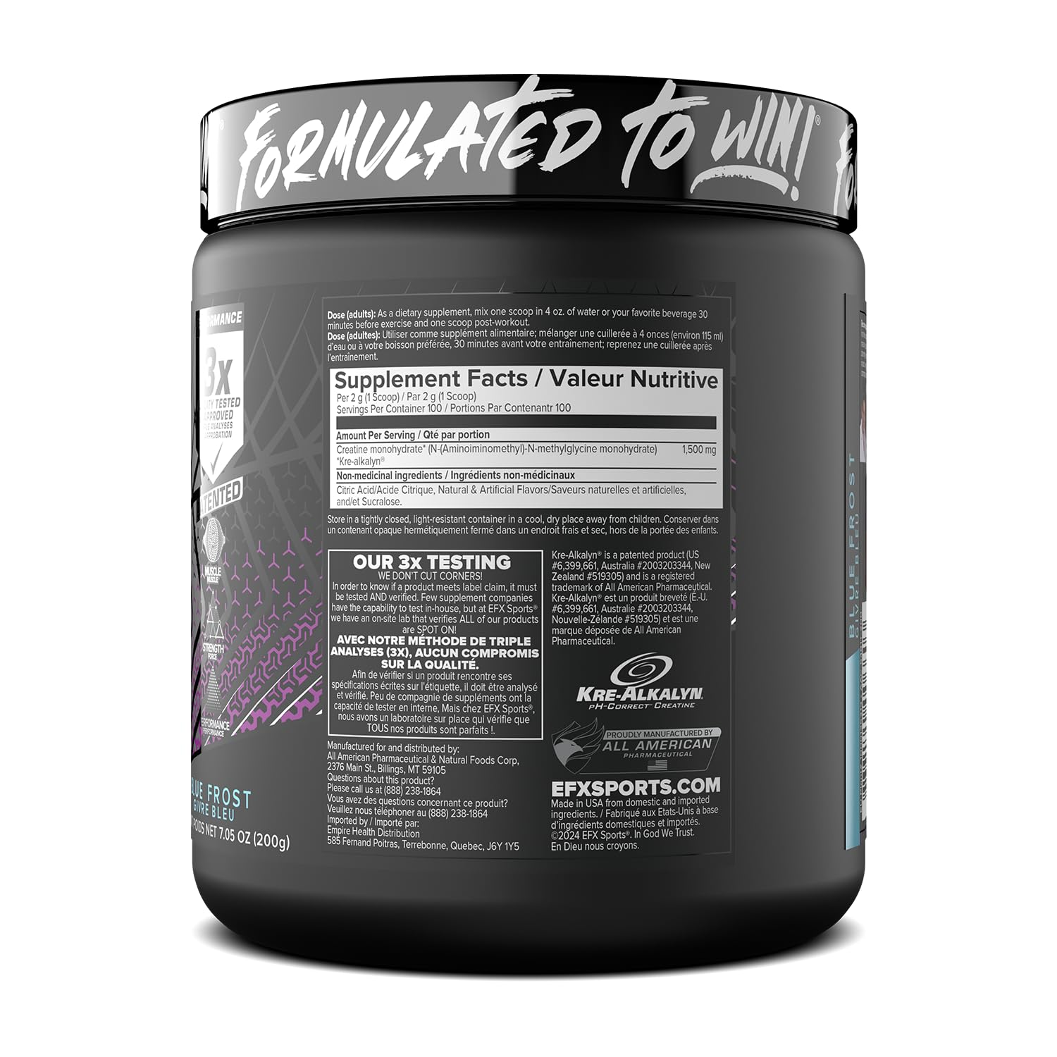 ONE'S UP Kre-Alkalyn 11250mg 90 5個セット EFX Sports Kre-Alkalyn pH-Correct Creatine Without Bloating