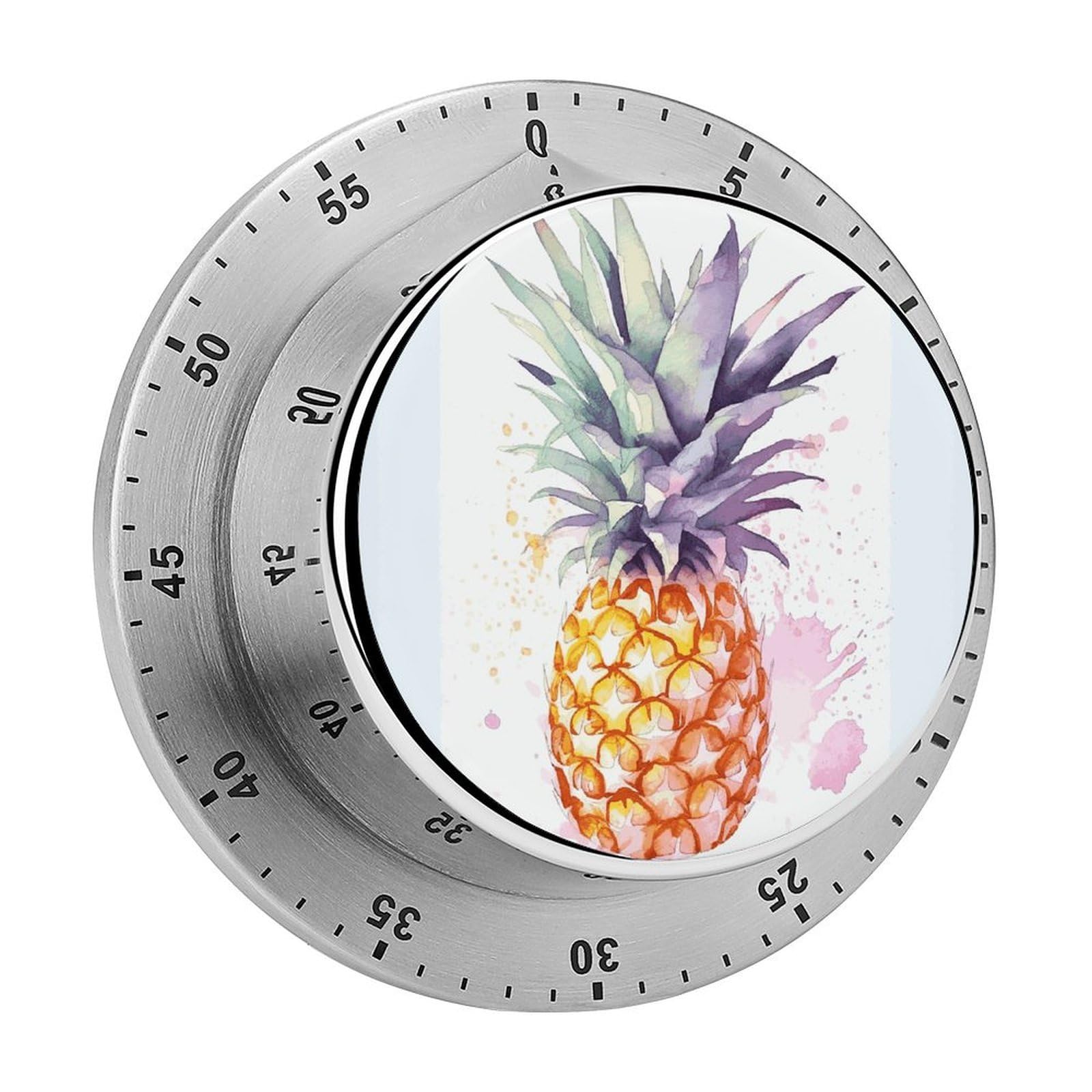 Pineapple Timer Loud Mechanical Timer Stainless Steel 60-Minute Kitchen Timers Waterproof Chef Cooking Timers Sport Countdown Clock Portable Countdown Alarm Adult
