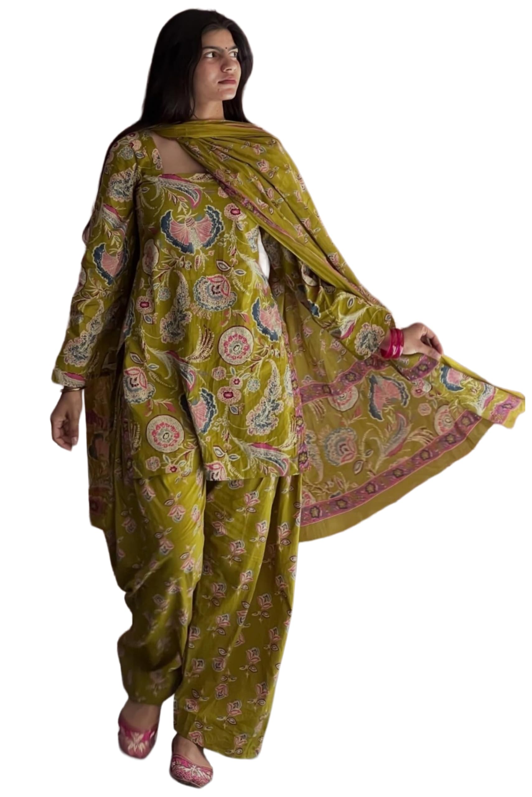 anni designer Farshi Salwar Suit for Women Cotton Printed | Kurta Dupatta Set for Woman | Straight Palazzo Outfit Square Neck Long Sleeve Ethnic Dress Stylish Womens Clothing-picture-33